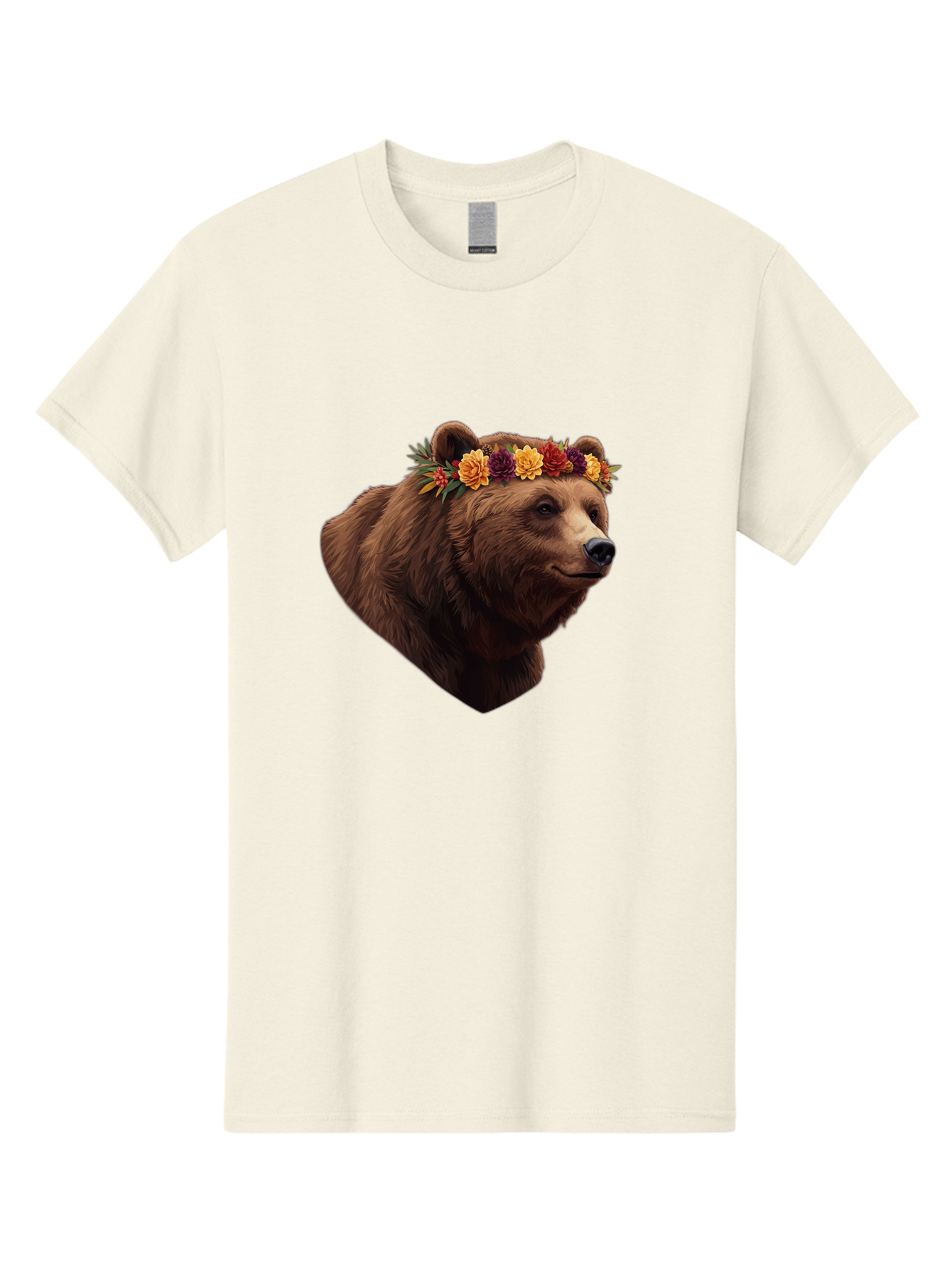 Brown-Bear-With-Flower-Crown Men'S Graphic Tee, 100% Cotton, Comfortable Casual Summer Wear, Machine Washable, Vintage Camera, Old Camera, Antique Camera, Black Camera, Classic Photography, Photography Equipment, Nostalgic Device, Film Camera, Bae928