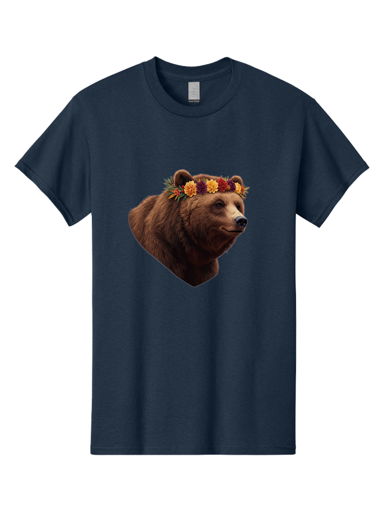Brown-Bear-With-Flower-Crown Men'S Graphic Tee, 100% Cotton, Comfortable Casual Summer Wear, Machine Washable, Vintage Camera, Old Camera, Antique Camera, Black Camera, Classic Photography, Photography Equipment, Nostalgic Device, Film Camera, Bae928