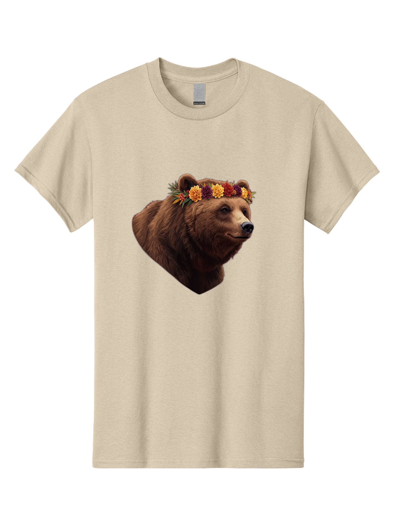 Brown-Bear-With-Flower-Crown Men'S Graphic Tee, 100% Cotton, Comfortable Casual Summer Wear, Machine Washable, Vintage Camera, Old Camera, Antique Camera, Black Camera, Classic Photography, Photography Equipment, Nostalgic Device, Film Camera, Bae928