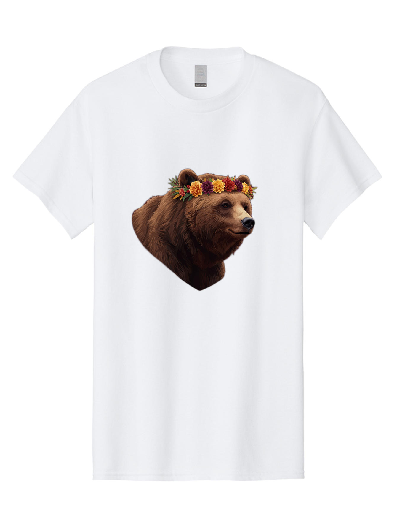 Brown-Bear-With-Flower-Crown Men'S Graphic Tee, 100% Cotton, Comfortable Casual Summer Wear, Machine Washable, Vintage Camera, Old Camera, Antique Camera, Black Camera, Classic Photography, Photography Equipment, Nostalgic Device, Film Camera, Bae928
