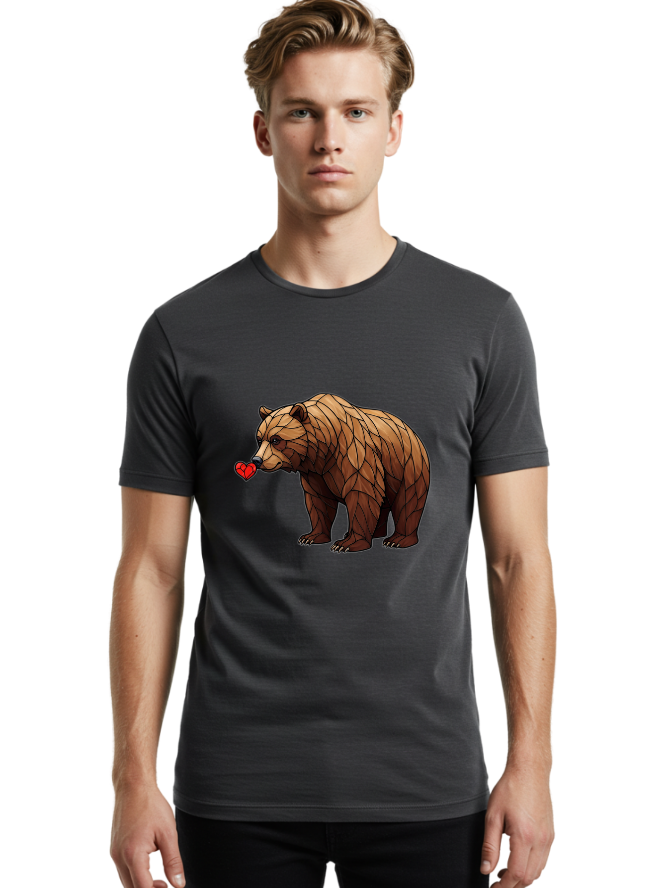 Brown-Bear-With-Heart Men'S Graphic Tee, 100% Cotton, Comfortable Casual Summer Wear, Machine Washable, Vintage Camera, Old Camera, Antique Camera, Black Camera, Classic Photography, Photography Equipment, Nostalgic Device, Film Camera, Bae929