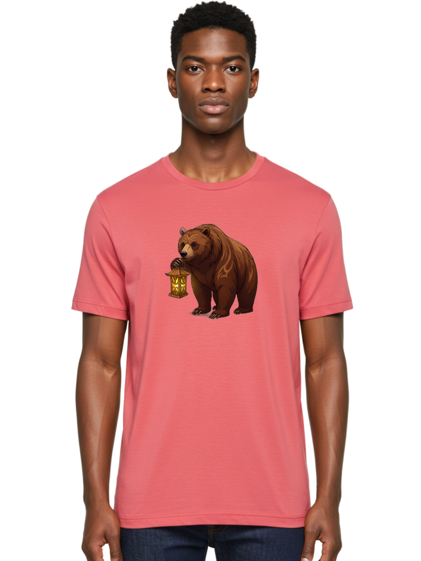 Brown-Bear-With-Lantern Men'S Graphic Tee, 100% Cotton, Comfortable Casual Summer Wear, Machine Washable, Vintage Camera, Old Camera, Antique Camera, Black Camera, Classic Photography, Photography Equipment, Nostalgic Device, Film Camera, Bae930