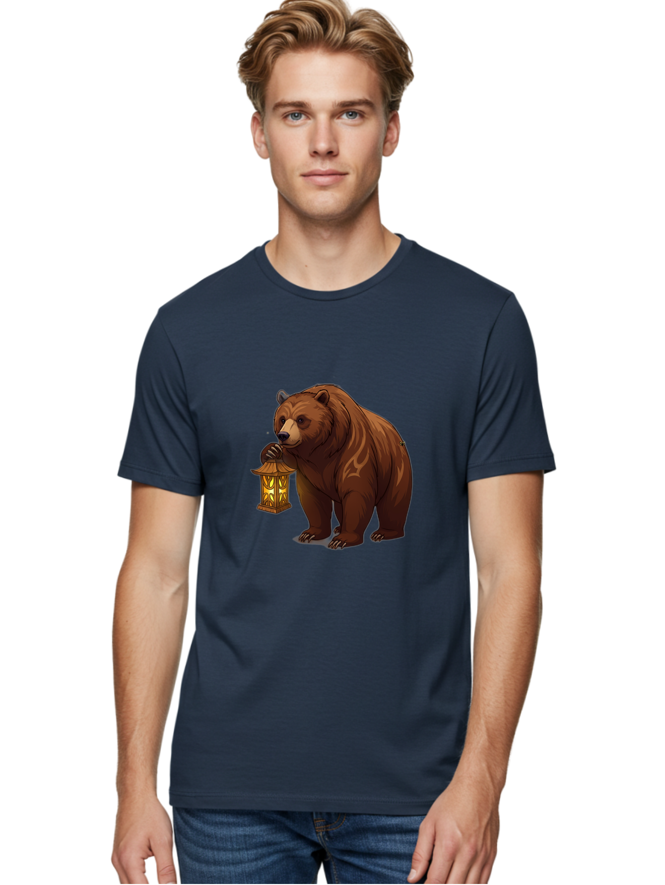 Brown-Bear-With-Lantern Men'S Graphic Tee, 100% Cotton, Comfortable Casual Summer Wear, Machine Washable, Vintage Camera, Old Camera, Antique Camera, Black Camera, Classic Photography, Photography Equipment, Nostalgic Device, Film Camera, Bae930