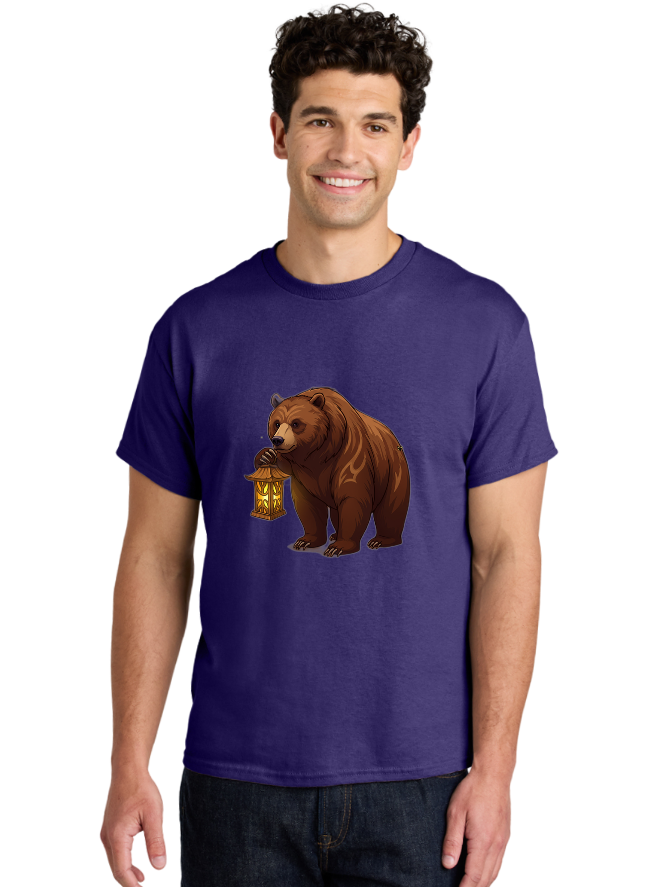 Brown-Bear-With-Lantern Men'S Graphic Tee, 100% Cotton, Comfortable Casual Summer Wear, Machine Washable, Vintage Camera, Old Camera, Antique Camera, Black Camera, Classic Photography, Photography Equipment, Nostalgic Device, Film Camera, Bae930