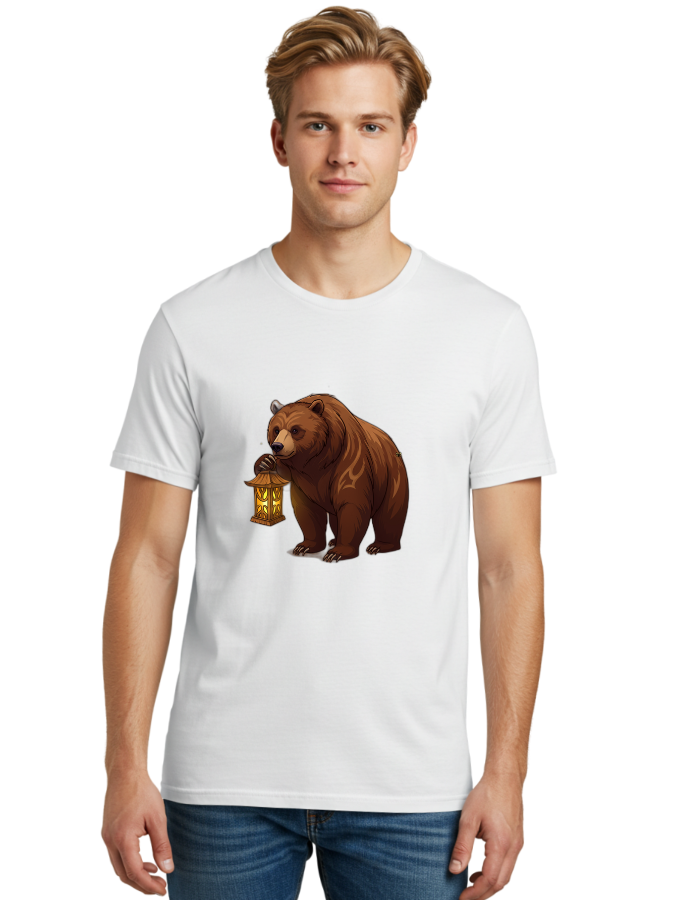 Brown-Bear-With-Lantern Men'S Graphic Tee, 100% Cotton, Comfortable Casual Summer Wear, Machine Washable, Vintage Camera, Old Camera, Antique Camera, Black Camera, Classic Photography, Photography Equipment, Nostalgic Device, Film Camera, Bae930