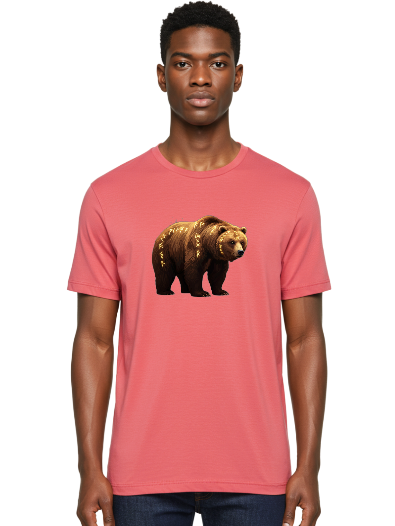 Brown-Bear-With-Runic-Symbols Men'S Graphic Tee, 100% Cotton, Comfortable Casual Summer Wear, Machine Washable, Vintage Camera, Old Camera, Antique Camera, Black Camera, Classic Photography, Photography Equipment, Nostalgic Device, Bae931