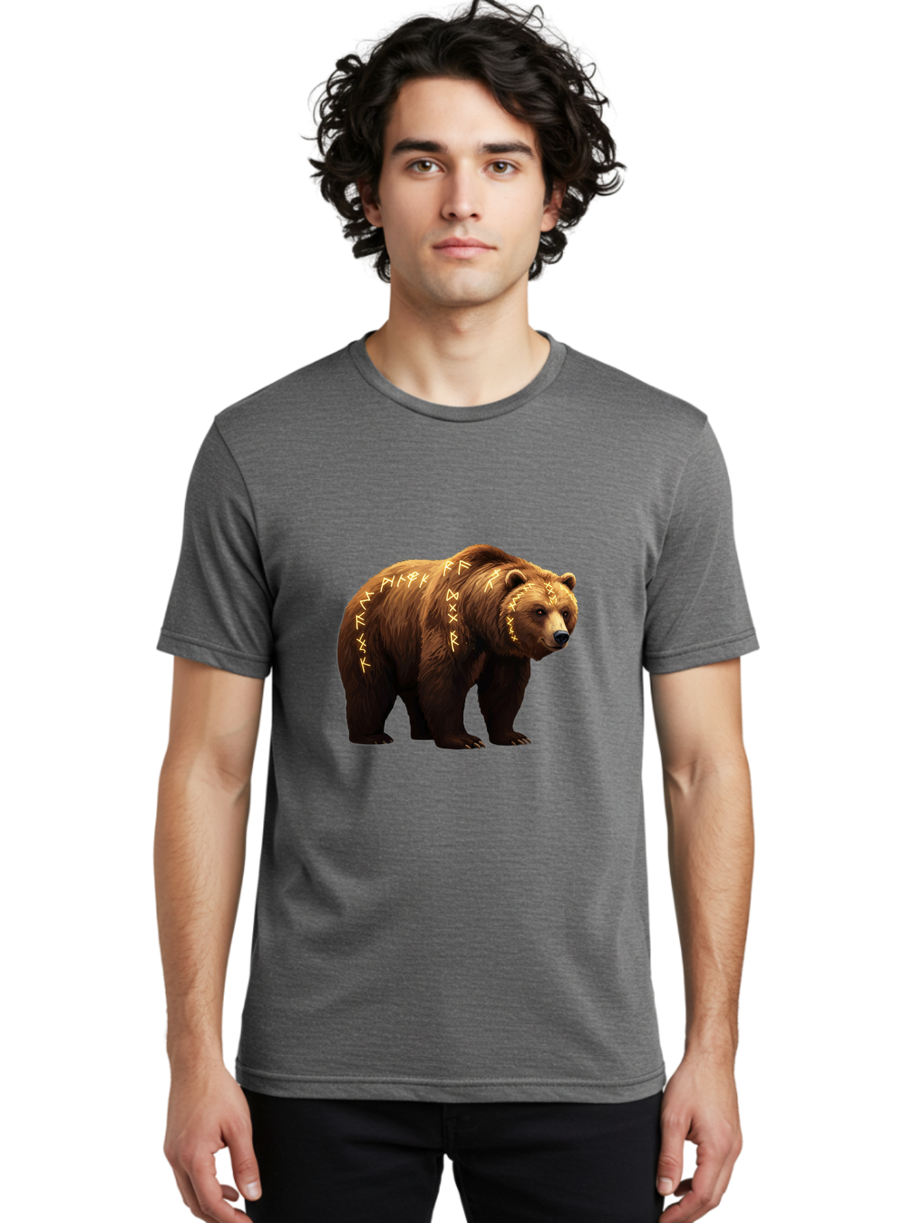 Brown-Bear-With-Runic-Symbols Men'S Graphic Tee, 100% Cotton, Comfortable Casual Summer Wear, Machine Washable, Vintage Camera, Old Camera, Antique Camera, Black Camera, Classic Photography, Photography Equipment, Nostalgic Device, Bae931