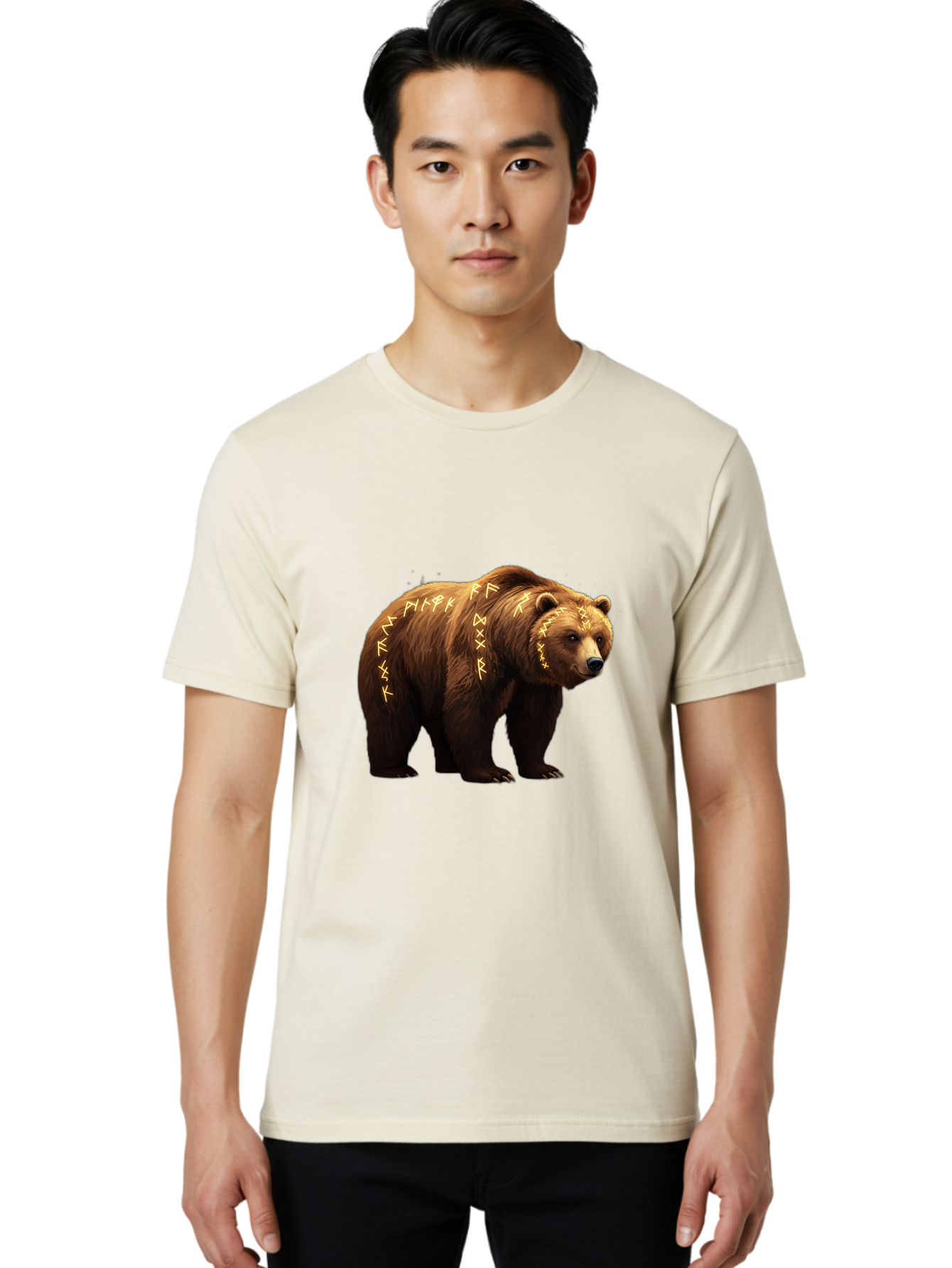 Brown-Bear-With-Runic-Symbols Men'S Graphic Tee, 100% Cotton, Comfortable Casual Summer Wear, Machine Washable, Vintage Camera, Old Camera, Antique Camera, Black Camera, Classic Photography, Photography Equipment, Nostalgic Device, Bae931
