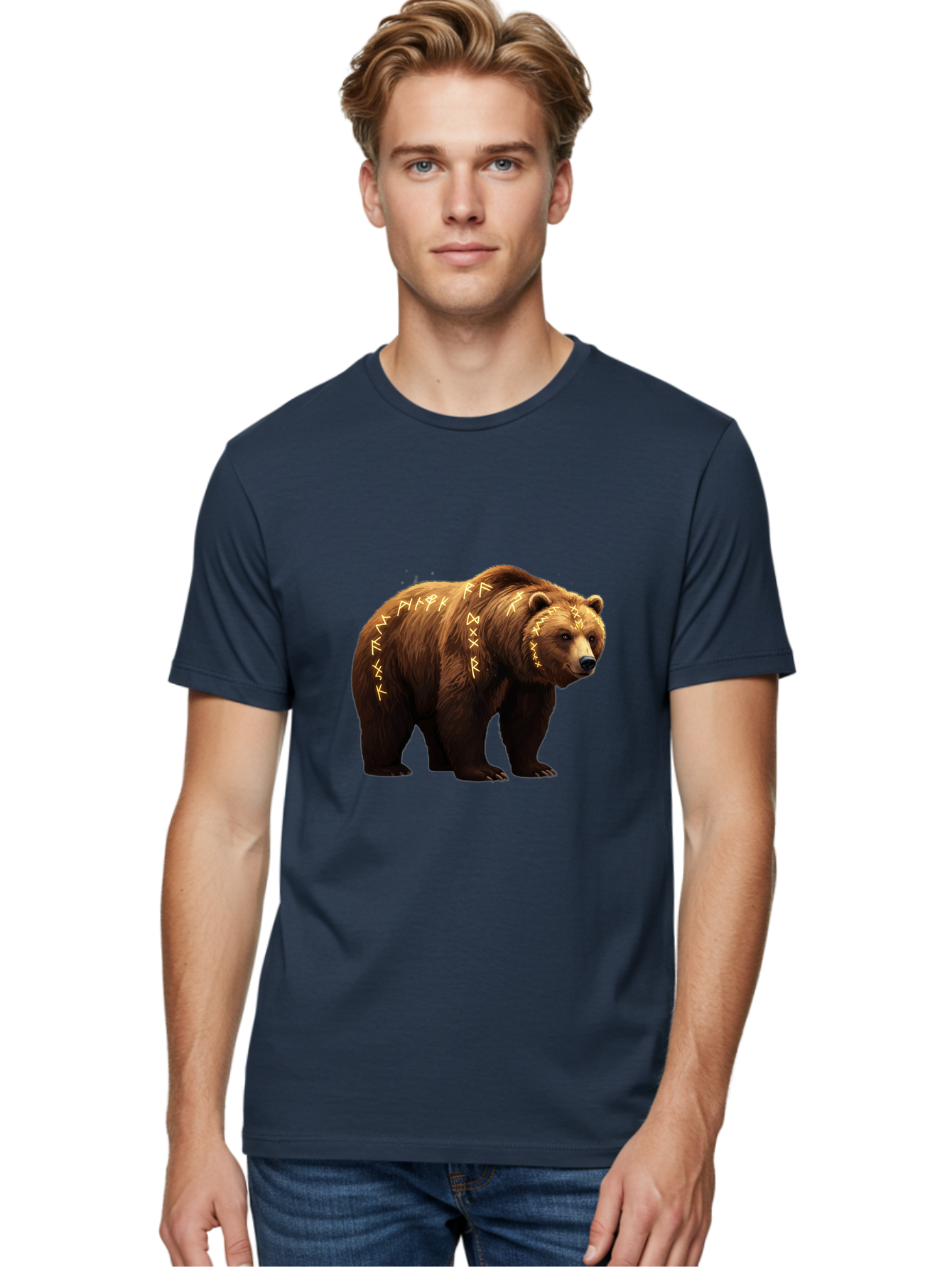 Brown-Bear-With-Runic-Symbols Men'S Graphic Tee, 100% Cotton, Comfortable Casual Summer Wear, Machine Washable, Vintage Camera, Old Camera, Antique Camera, Black Camera, Classic Photography, Photography Equipment, Nostalgic Device, Bae931