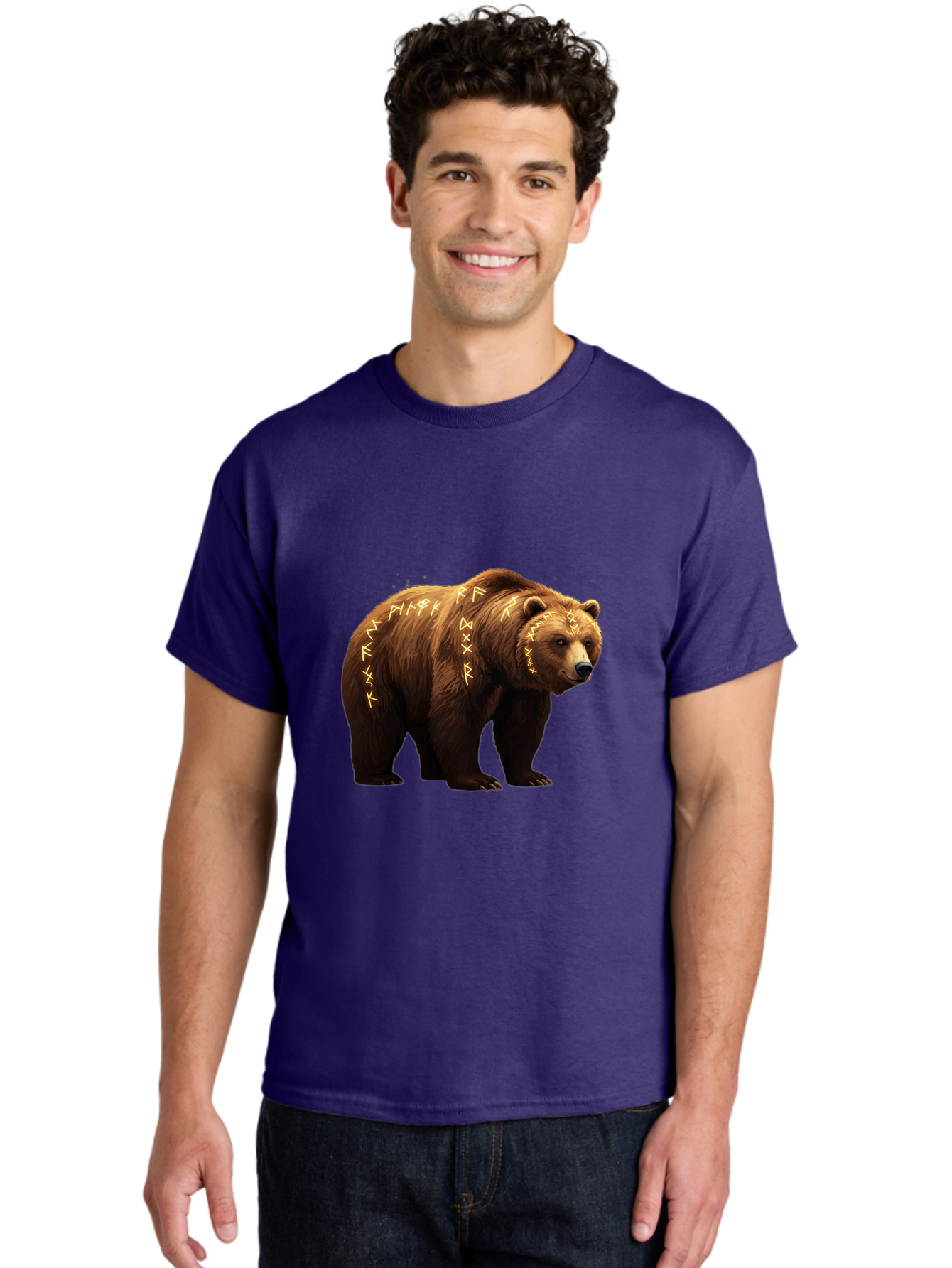 Brown-Bear-With-Runic-Symbols Men'S Graphic Tee, 100% Cotton, Comfortable Casual Summer Wear, Machine Washable, Vintage Camera, Old Camera, Antique Camera, Black Camera, Classic Photography, Photography Equipment, Nostalgic Device, Bae931