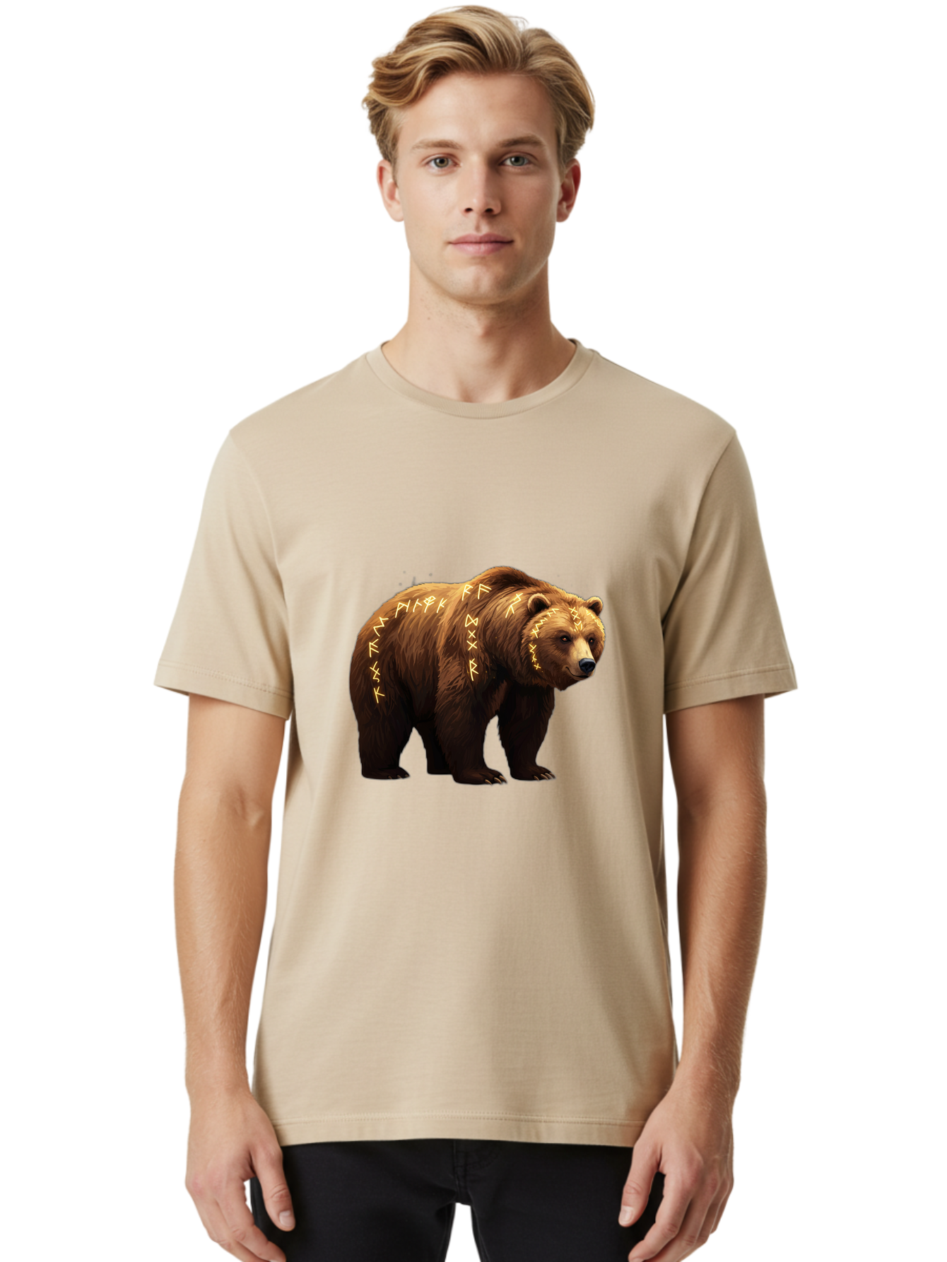 Brown-Bear-With-Runic-Symbols Men'S Graphic Tee, 100% Cotton, Comfortable Casual Summer Wear, Machine Washable, Vintage Camera, Old Camera, Antique Camera, Black Camera, Classic Photography, Photography Equipment, Nostalgic Device, Bae931