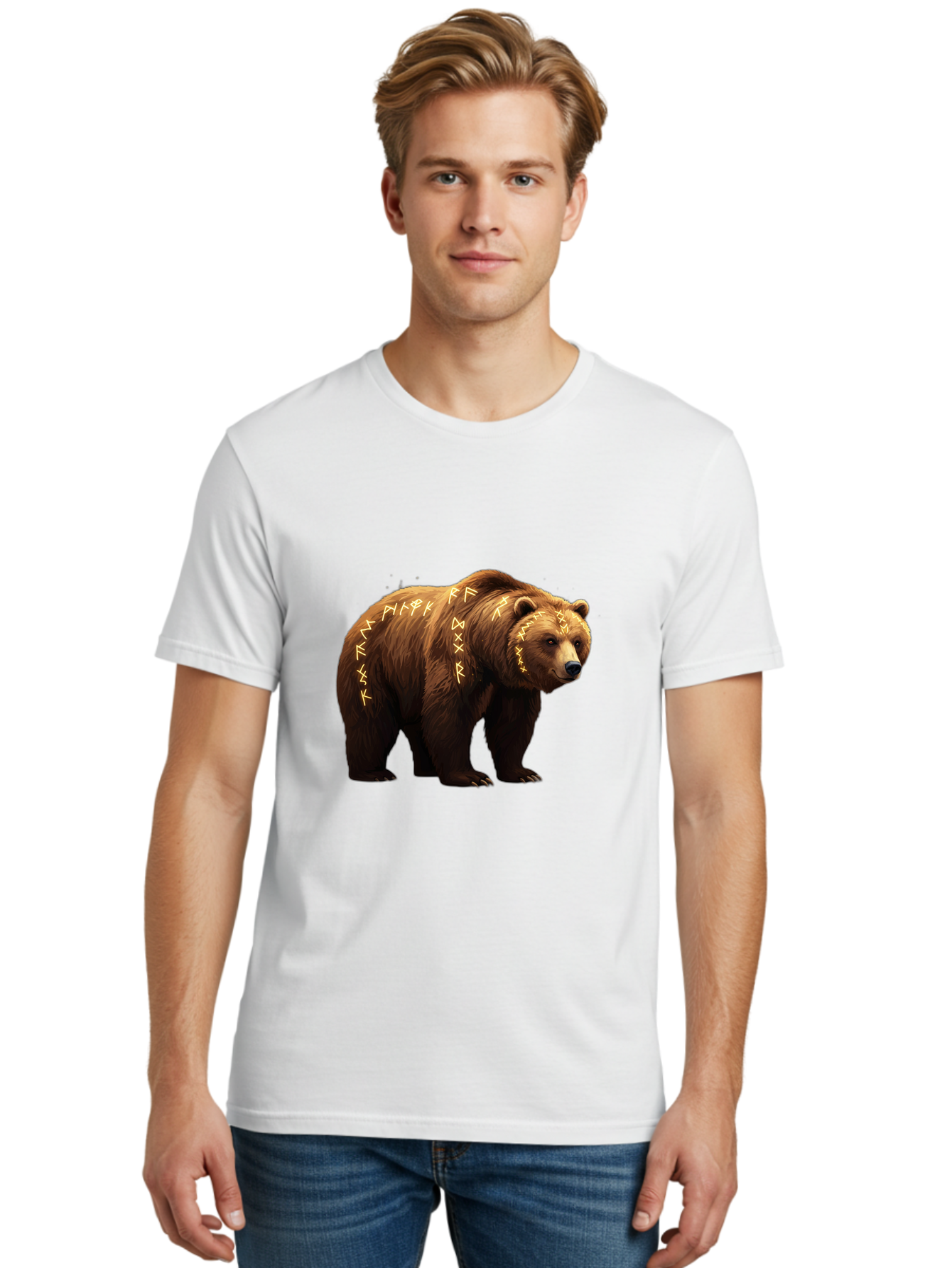 Brown-Bear-With-Runic-Symbols Men'S Graphic Tee, 100% Cotton, Comfortable Casual Summer Wear, Machine Washable, Vintage Camera, Old Camera, Antique Camera, Black Camera, Classic Photography, Photography Equipment, Nostalgic Device, Bae931