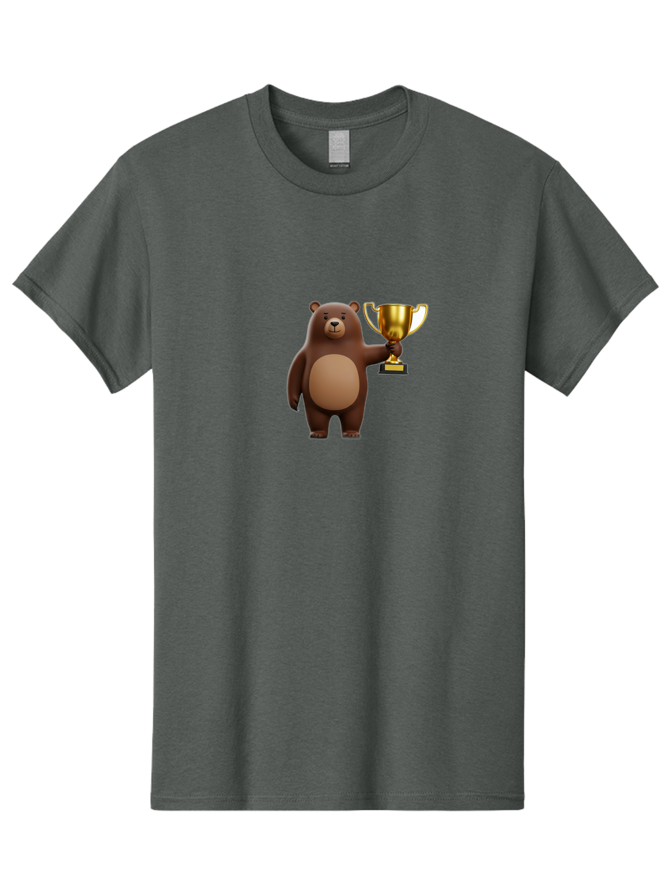 Brown-Bear-With-Trophy Men'S Graphic Tee, 100% Cotton, Comfortable Casual Summer Wear, Machine Washable, Vintage Camera, Old Camera, Antique Camera, Black Camera, Classic Photography, Photography Equipment, Nostalgic Device, Film Camera, Bae932
