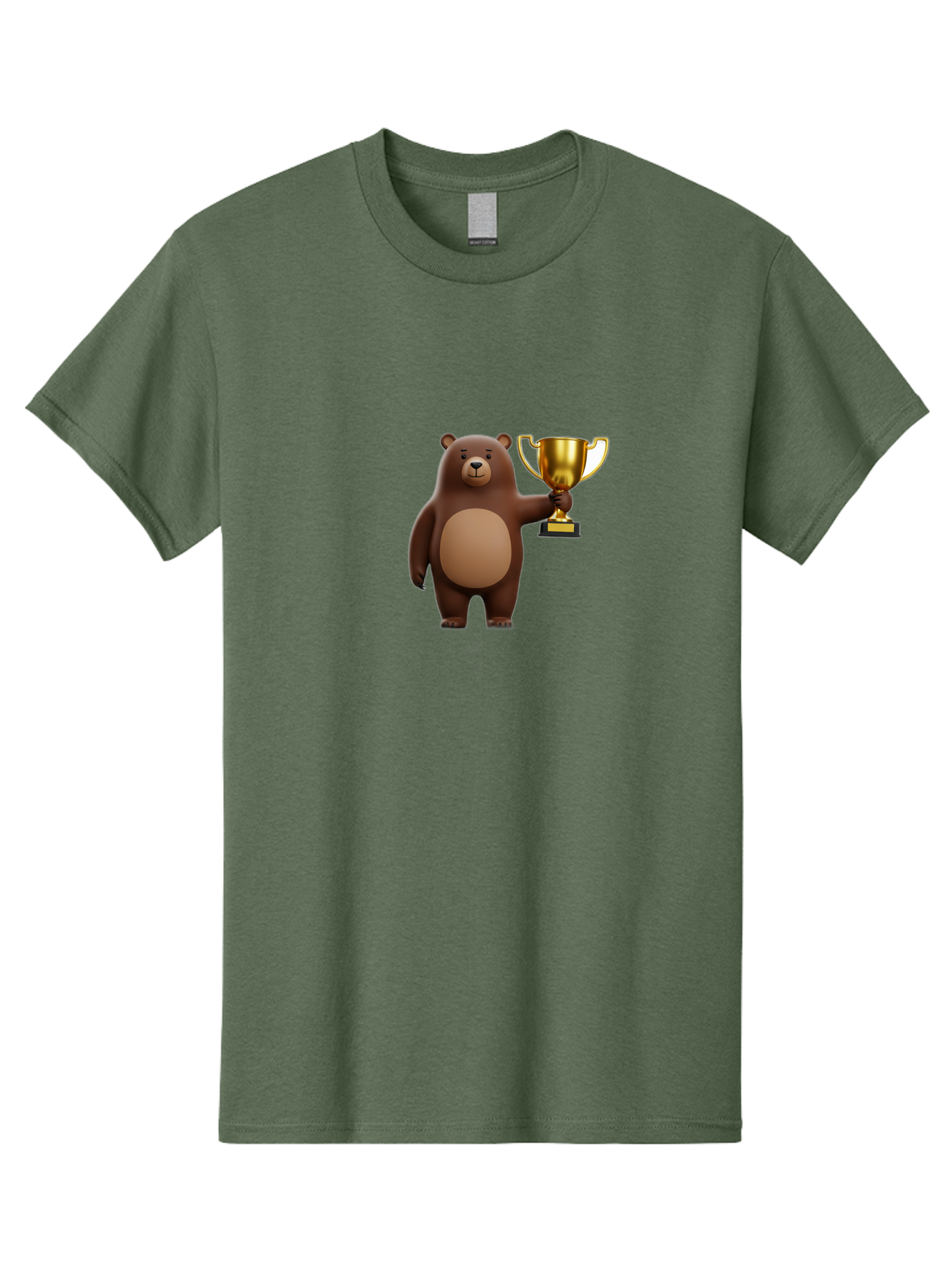 Brown-Bear-With-Trophy Men'S Graphic Tee, 100% Cotton, Comfortable Casual Summer Wear, Machine Washable, Vintage Camera, Old Camera, Antique Camera, Black Camera, Classic Photography, Photography Equipment, Nostalgic Device, Film Camera, Bae932