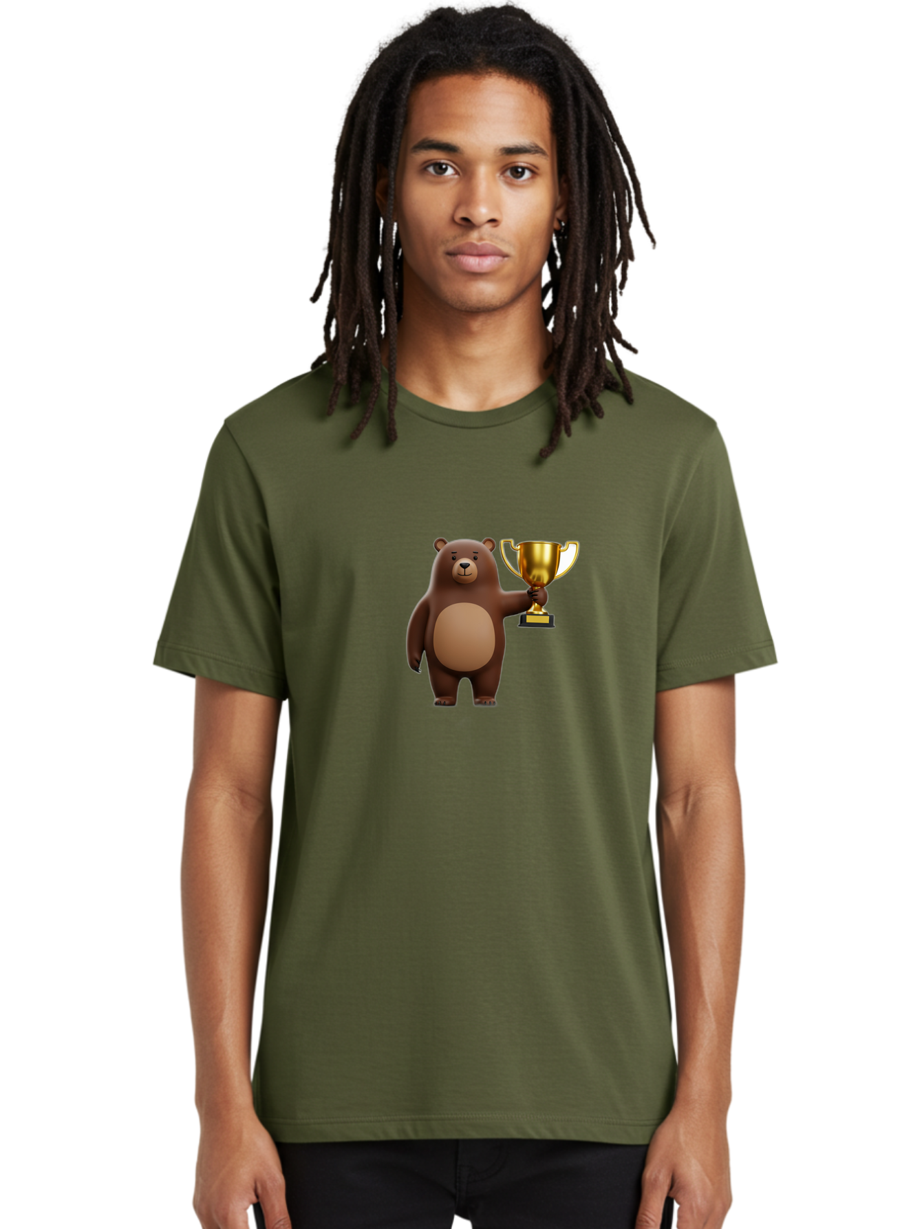 Brown-Bear-With-Trophy Men'S Graphic Tee, 100% Cotton, Comfortable Casual Summer Wear, Machine Washable, Vintage Camera, Old Camera, Antique Camera, Black Camera, Classic Photography, Photography Equipment, Nostalgic Device, Film Camera, Bae932