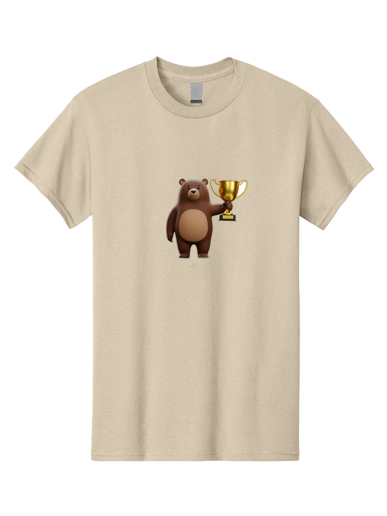 Brown-Bear-With-Trophy Men'S Graphic Tee, 100% Cotton, Comfortable Casual Summer Wear, Machine Washable, Vintage Camera, Old Camera, Antique Camera, Black Camera, Classic Photography, Photography Equipment, Nostalgic Device, Film Camera, Bae932