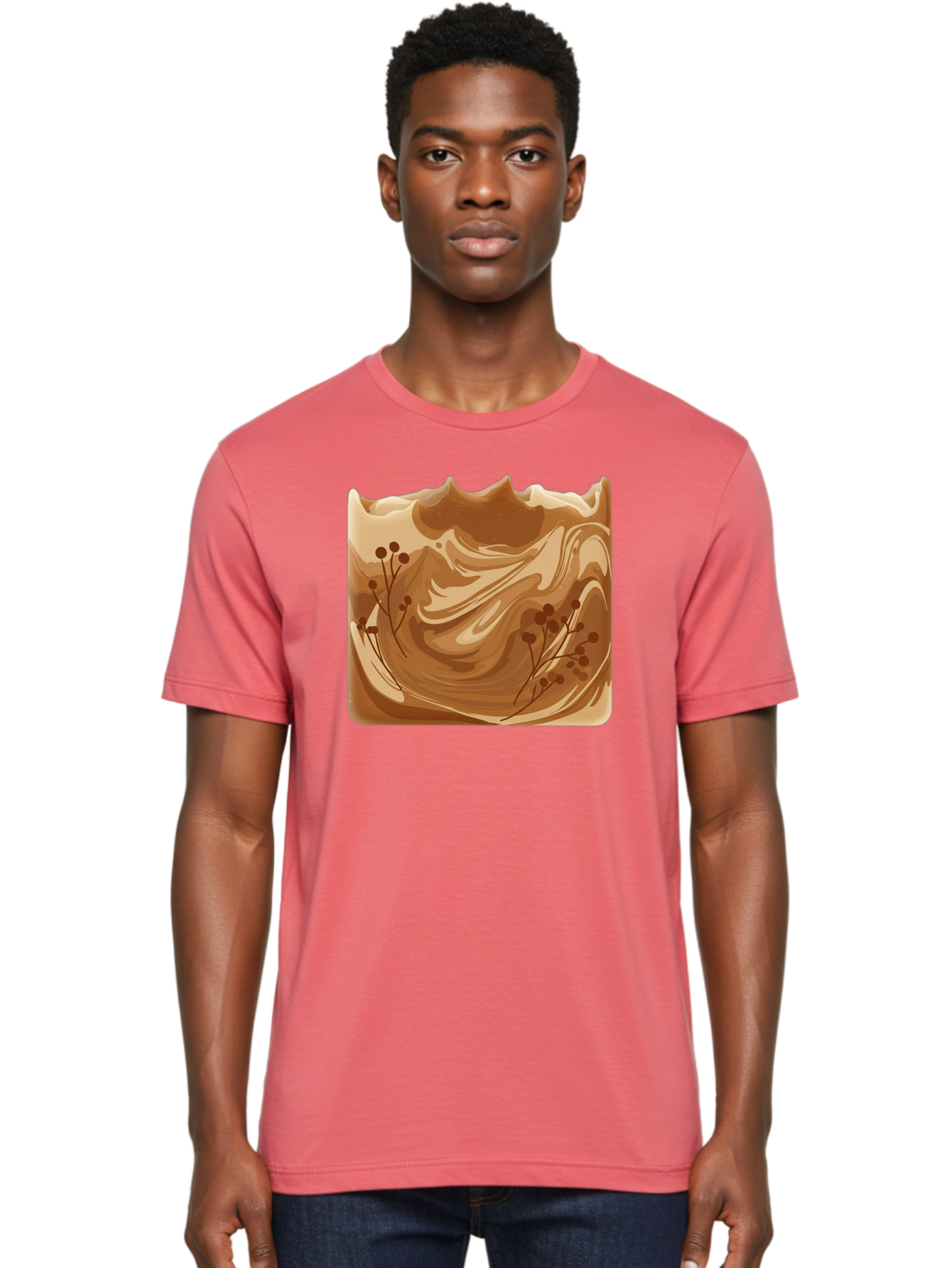 Brown-Swirl-Soap Men'S Graphic Tee, 100% Cotton, Comfortable Casual Summer Wear, Machine Washable, Vintage Camera, Old Camera, Antique Camera, Black Camera, Classic Photography, Photography Equipment, Nostalgic Device, Film Camera, Camera Art Bae934