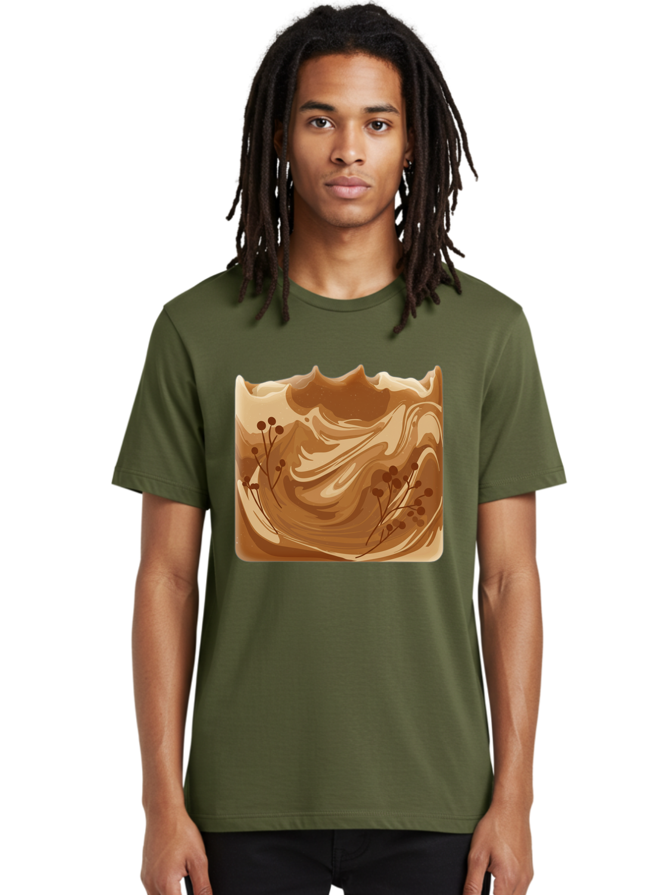 Brown-Swirl-Soap Men'S Graphic Tee, 100% Cotton, Comfortable Casual Summer Wear, Machine Washable, Vintage Camera, Old Camera, Antique Camera, Black Camera, Classic Photography, Photography Equipment, Nostalgic Device, Film Camera, Camera Art Bae934