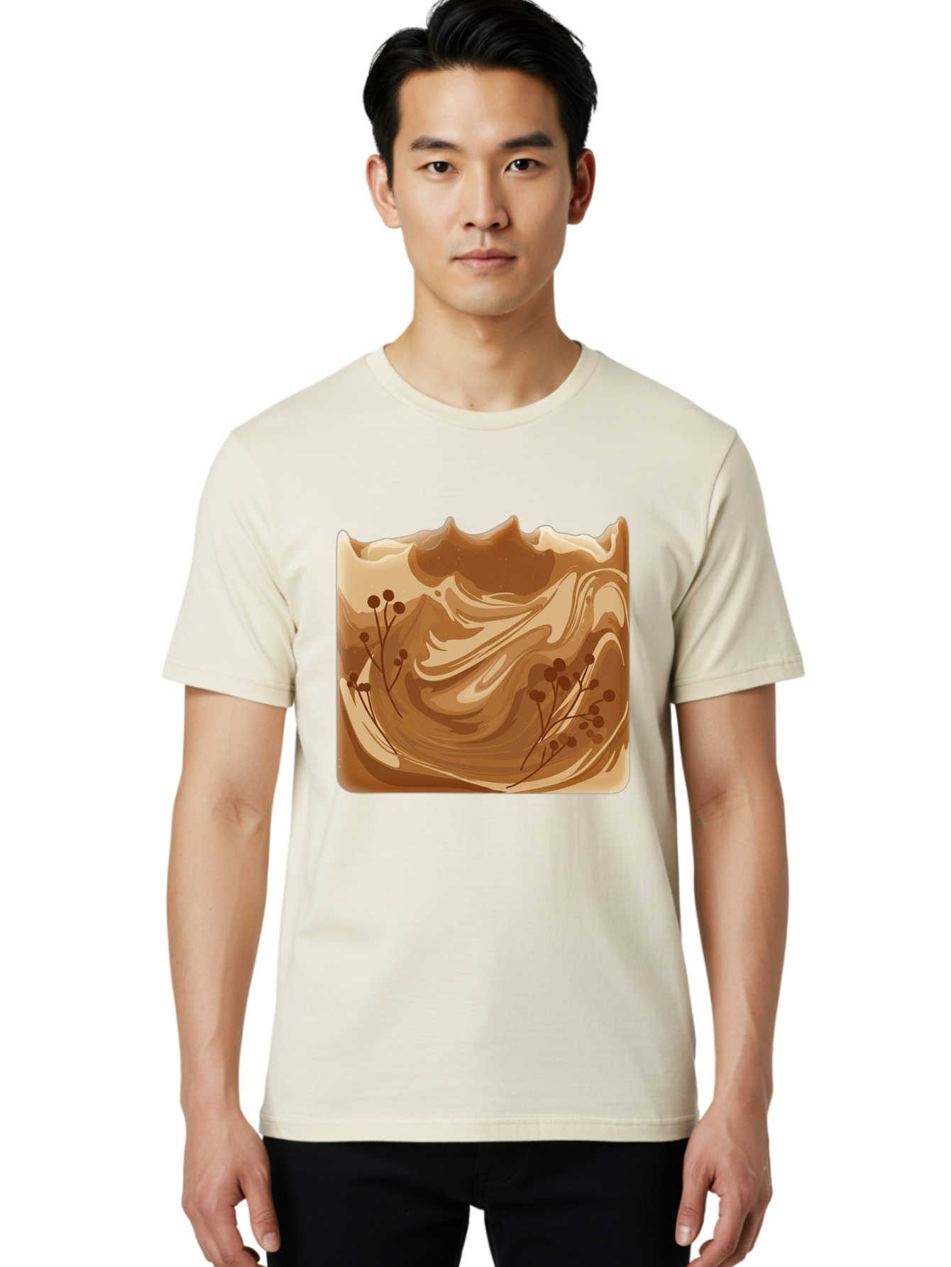 Brown-Swirl-Soap Men'S Graphic Tee, 100% Cotton, Comfortable Casual Summer Wear, Machine Washable, Vintage Camera, Old Camera, Antique Camera, Black Camera, Classic Photography, Photography Equipment, Nostalgic Device, Film Camera, Camera Art Bae934
