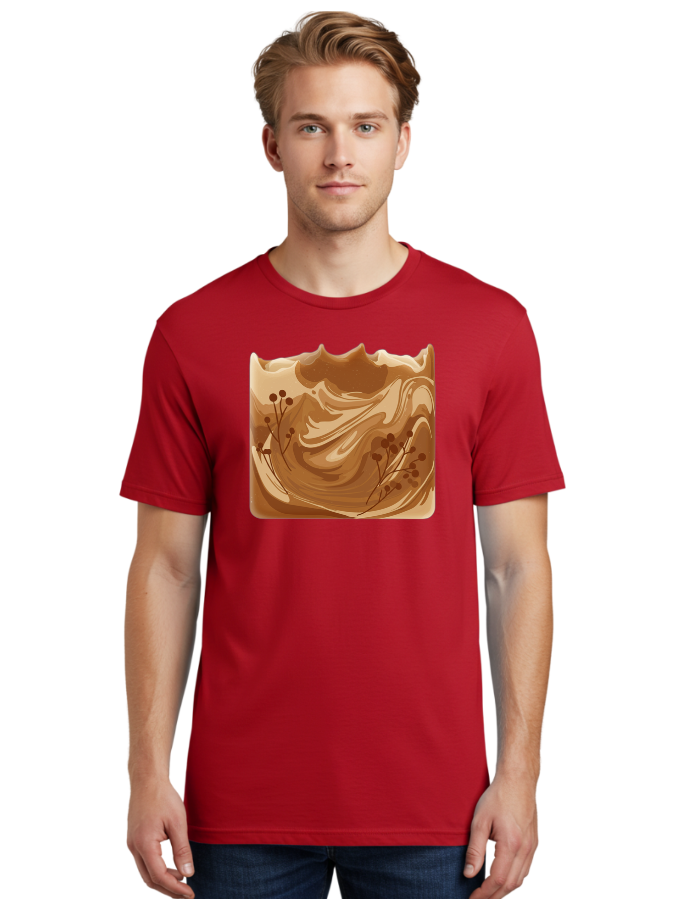 Brown-Swirl-Soap Men'S Graphic Tee, 100% Cotton, Comfortable Casual Summer Wear, Machine Washable, Vintage Camera, Old Camera, Antique Camera, Black Camera, Classic Photography, Photography Equipment, Nostalgic Device, Film Camera, Camera Art Bae934
