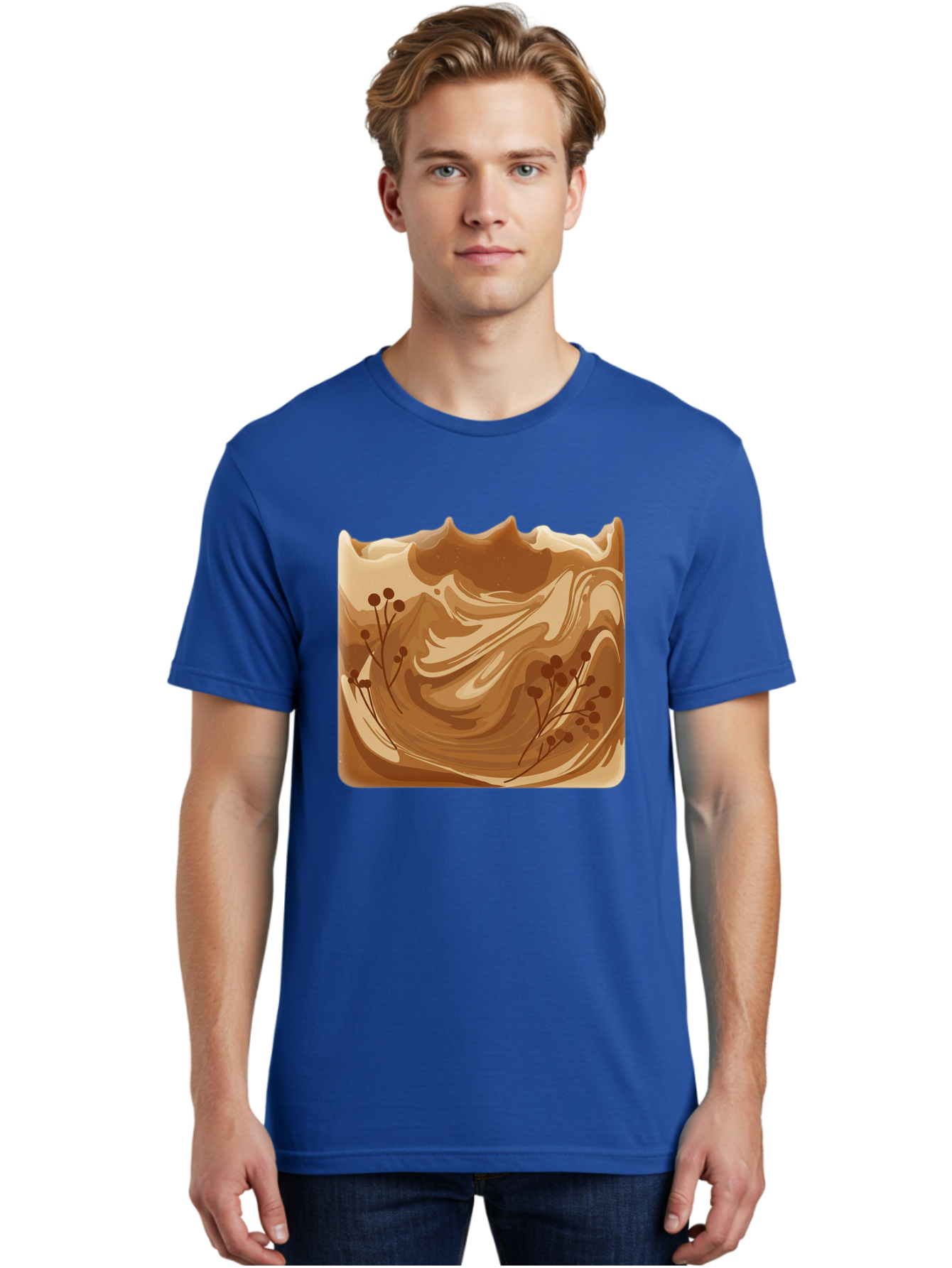 Brown-Swirl-Soap Men'S Graphic Tee, 100% Cotton, Comfortable Casual Summer Wear, Machine Washable, Vintage Camera, Old Camera, Antique Camera, Black Camera, Classic Photography, Photography Equipment, Nostalgic Device, Film Camera, Camera Art Bae934