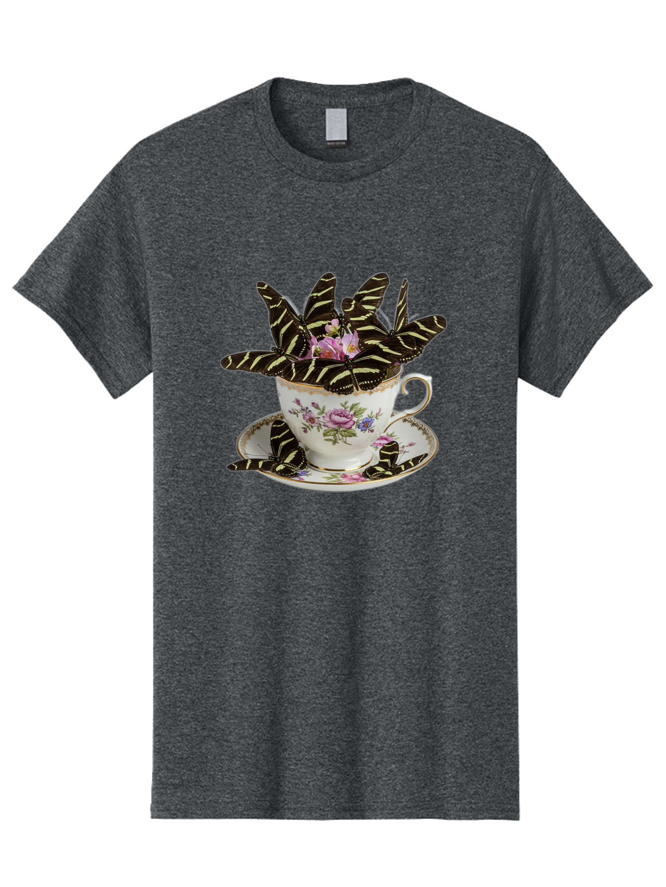 Butterflies-In-Tea-Cup Men'S Graphic Tee, 100% Cotton, Comfortable Casual Summer Wear, Machine Washable, Vintage Camera, Old Camera, Antique Camera, Black Camera, Classic Photography, Photography Equipment, Nostalgic Device, Film Camera, Bae939