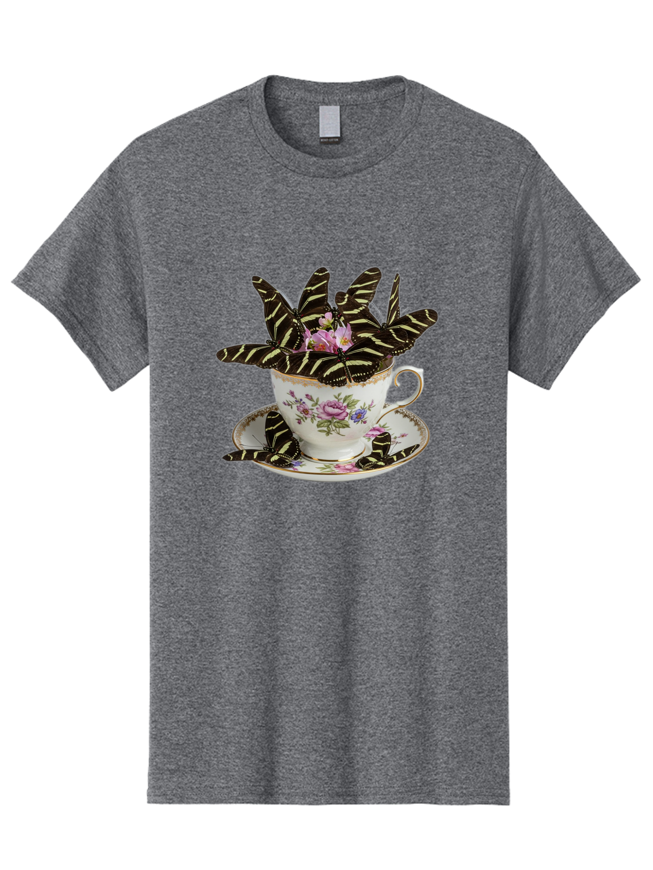 Butterflies-In-Tea-Cup Men'S Graphic Tee, 100% Cotton, Comfortable Casual Summer Wear, Machine Washable, Vintage Camera, Old Camera, Antique Camera, Black Camera, Classic Photography, Photography Equipment, Nostalgic Device, Film Camera, Bae939