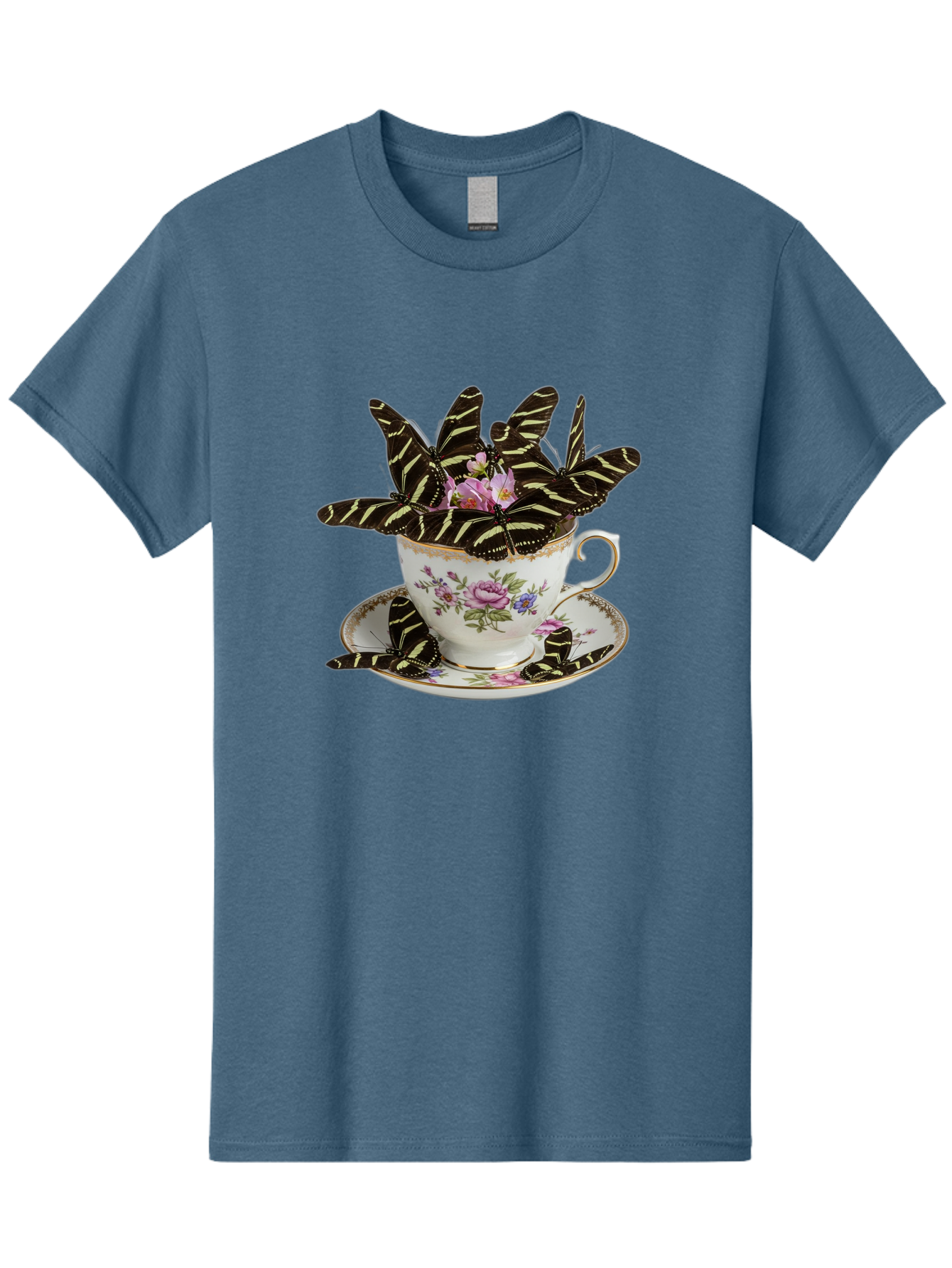 Butterflies-In-Tea-Cup Men'S Graphic Tee, 100% Cotton, Comfortable Casual Summer Wear, Machine Washable, Vintage Camera, Old Camera, Antique Camera, Black Camera, Classic Photography, Photography Equipment, Nostalgic Device, Film Camera, Bae939