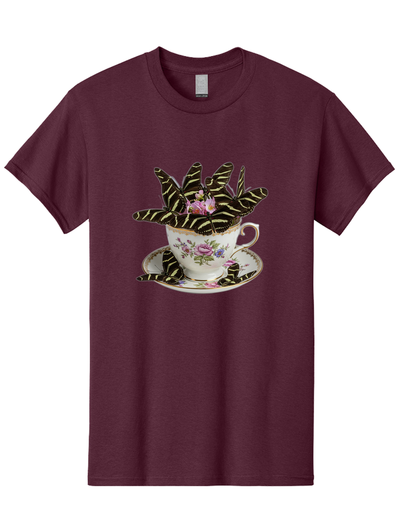 Butterflies-In-Tea-Cup Men'S Graphic Tee, 100% Cotton, Comfortable Casual Summer Wear, Machine Washable, Vintage Camera, Old Camera, Antique Camera, Black Camera, Classic Photography, Photography Equipment, Nostalgic Device, Film Camera, Bae939