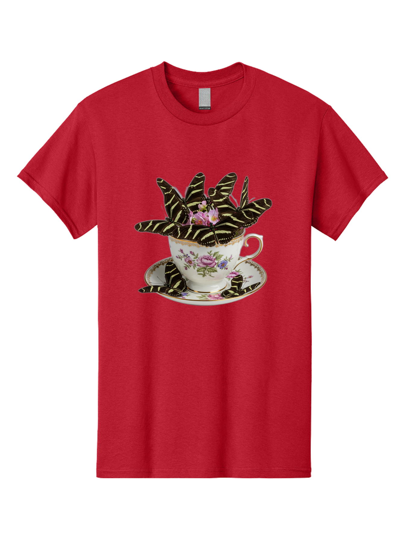 Butterflies-In-Tea-Cup Men'S Graphic Tee, 100% Cotton, Comfortable Casual Summer Wear, Machine Washable, Vintage Camera, Old Camera, Antique Camera, Black Camera, Classic Photography, Photography Equipment, Nostalgic Device, Film Camera, Bae939
