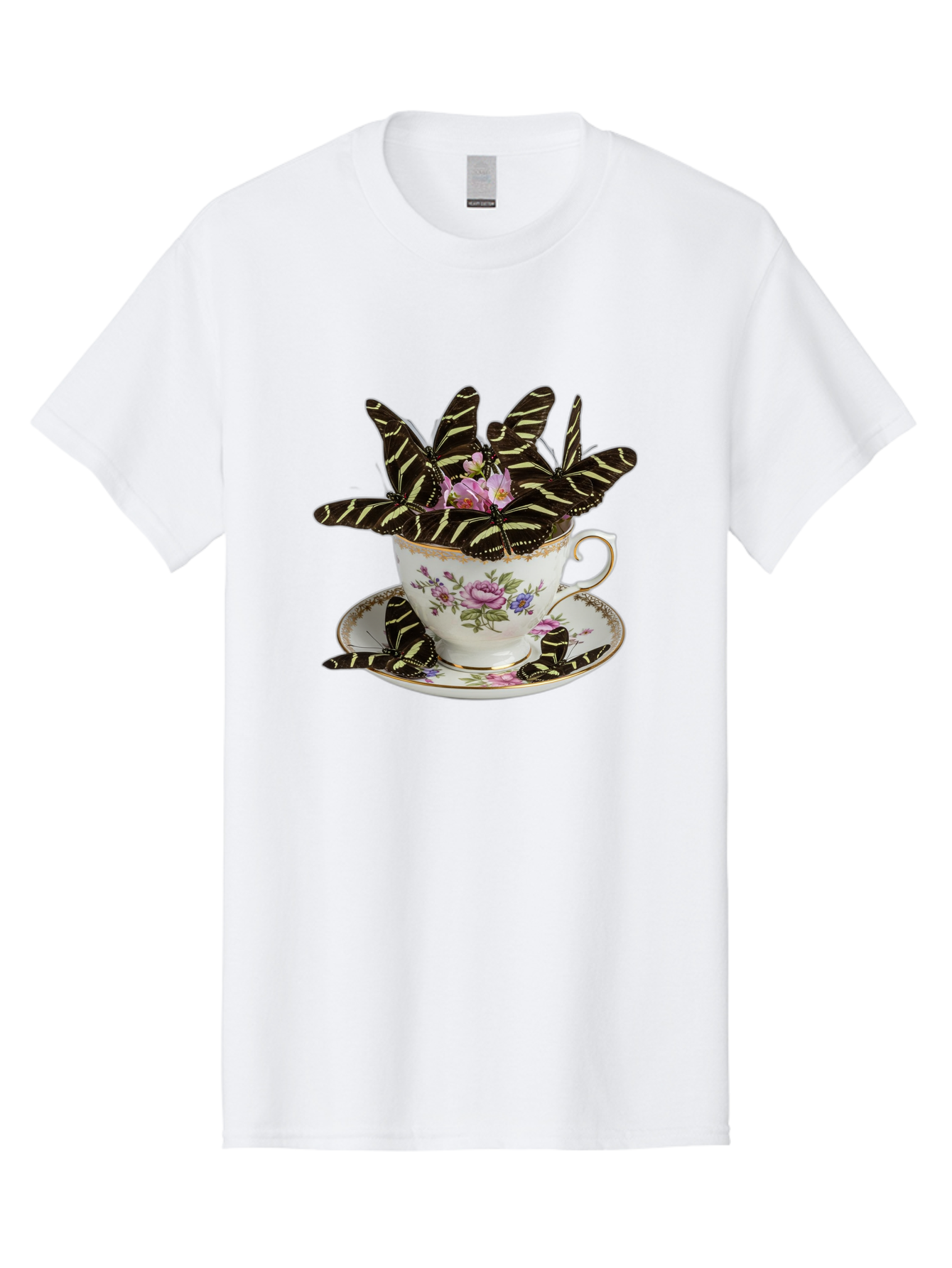 Butterflies-In-Tea-Cup Men'S Graphic Tee, 100% Cotton, Comfortable Casual Summer Wear, Machine Washable, Vintage Camera, Old Camera, Antique Camera, Black Camera, Classic Photography, Photography Equipment, Nostalgic Device, Film Camera, Bae939