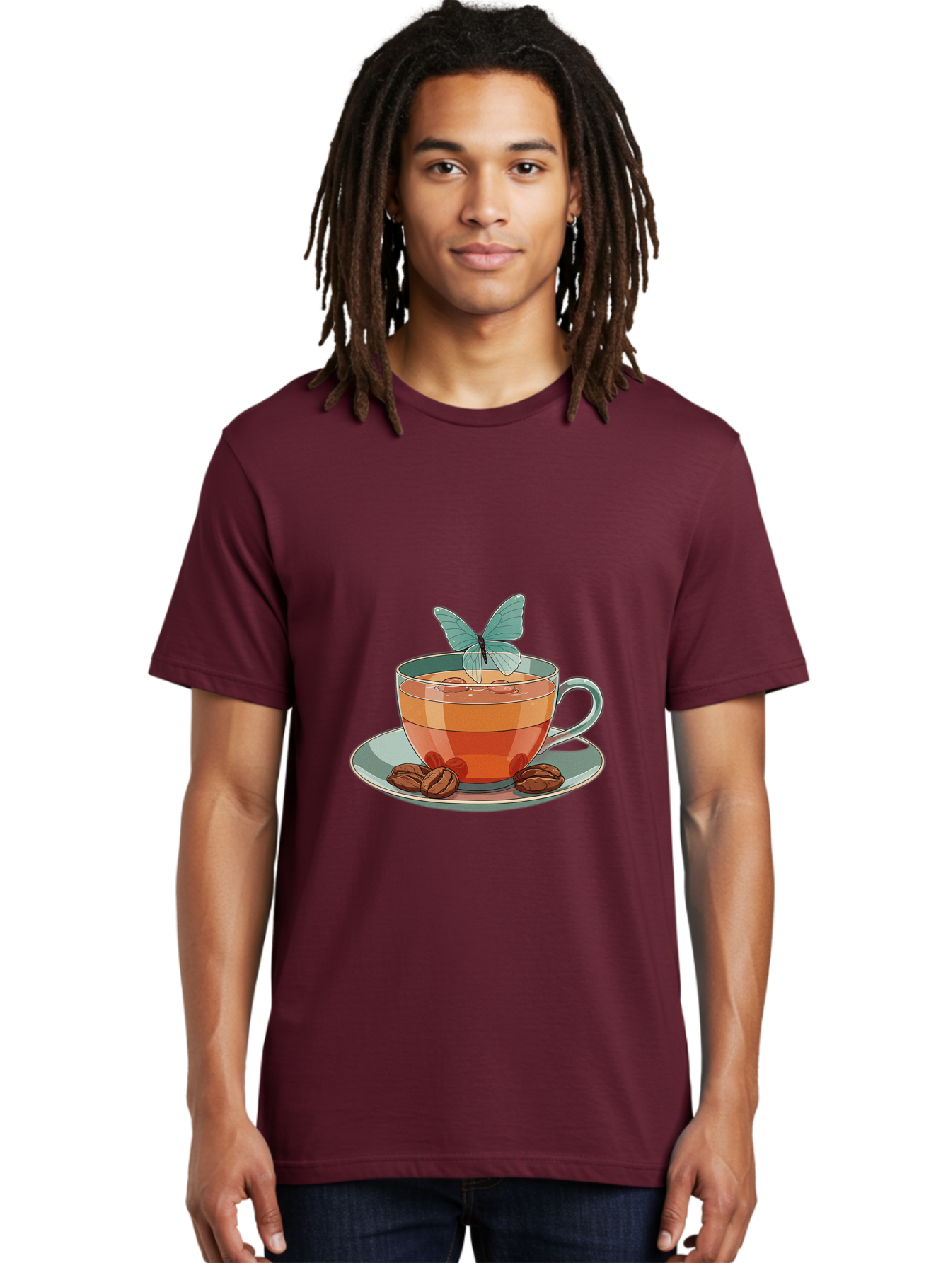 Butterfly-Coffee-Cup Men'S Graphic Tee, 100% Cotton, Comfortable Casual Summer Wear, Machine Washable, Vintage Camera, Old Camera, Antique Camera, Black Camera, Classic Photography, Photography Equipment, Nostalgic Device, Film Camera, Bae940