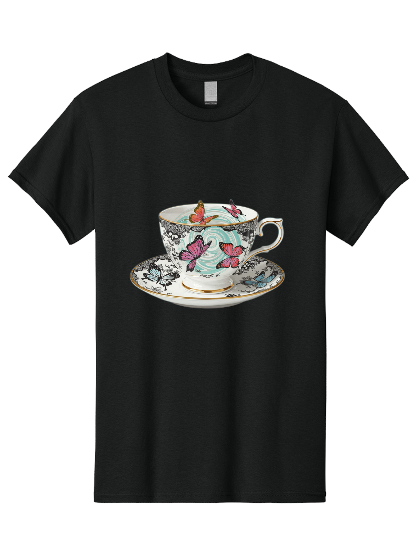 Butterfly-Tea-Cup Men'S Graphic Tee, 100% Cotton, Comfortable Casual Summer Wear, Machine Washable, Vintage Camera, Old Camera, Antique Camera, Black Camera, Classic Photography, Photography Equipment, Nostalgic Device, Film Camera, Camera Art Bae942