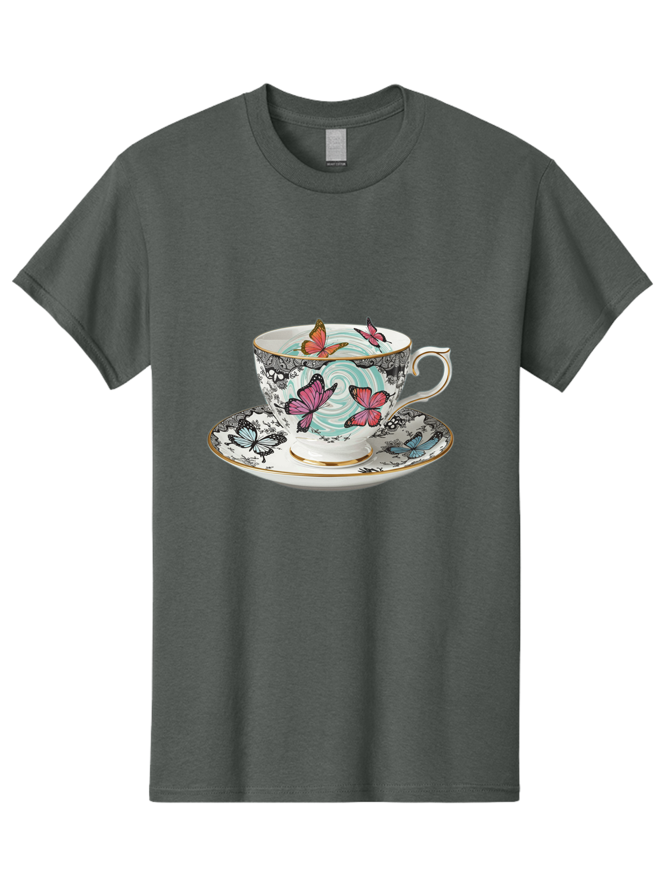 Butterfly-Tea-Cup Men'S Graphic Tee, 100% Cotton, Comfortable Casual Summer Wear, Machine Washable, Vintage Camera, Old Camera, Antique Camera, Black Camera, Classic Photography, Photography Equipment, Nostalgic Device, Film Camera, Camera Art Bae942