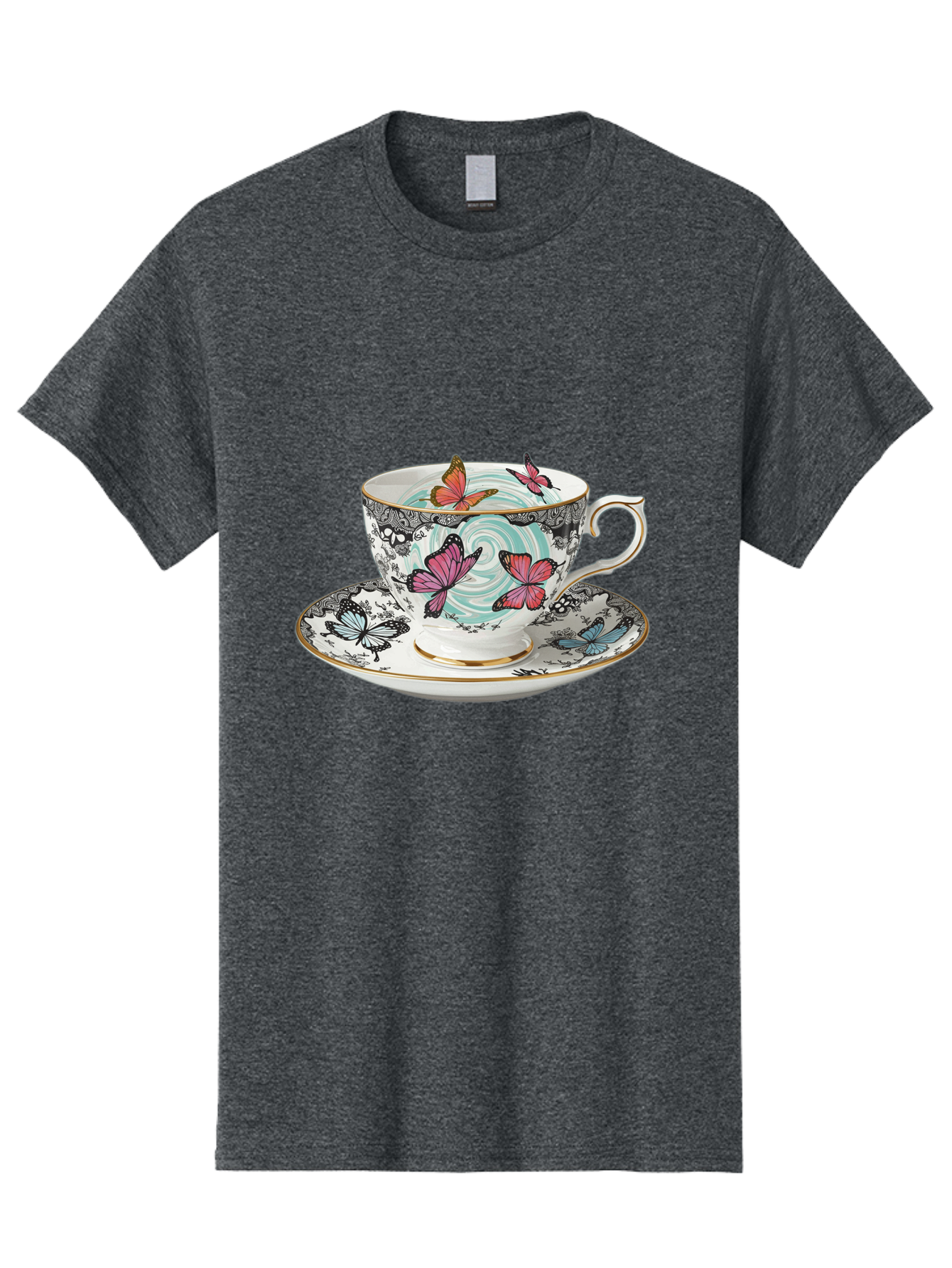 Butterfly-Tea-Cup Men'S Graphic Tee, 100% Cotton, Comfortable Casual Summer Wear, Machine Washable, Vintage Camera, Old Camera, Antique Camera, Black Camera, Classic Photography, Photography Equipment, Nostalgic Device, Film Camera, Camera Art Bae942