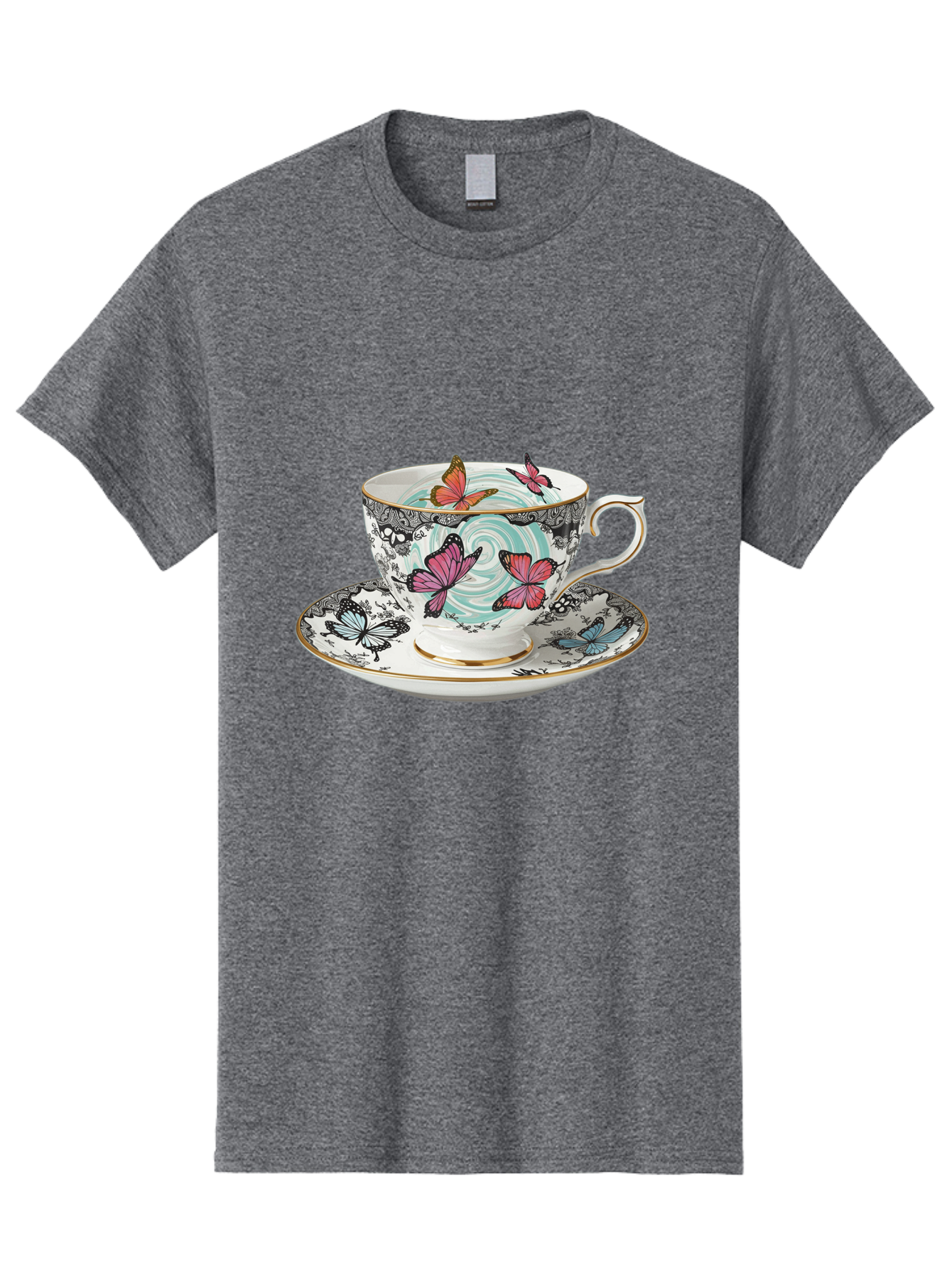 Butterfly-Tea-Cup Men'S Graphic Tee, 100% Cotton, Comfortable Casual Summer Wear, Machine Washable, Vintage Camera, Old Camera, Antique Camera, Black Camera, Classic Photography, Photography Equipment, Nostalgic Device, Film Camera, Camera Art Bae942