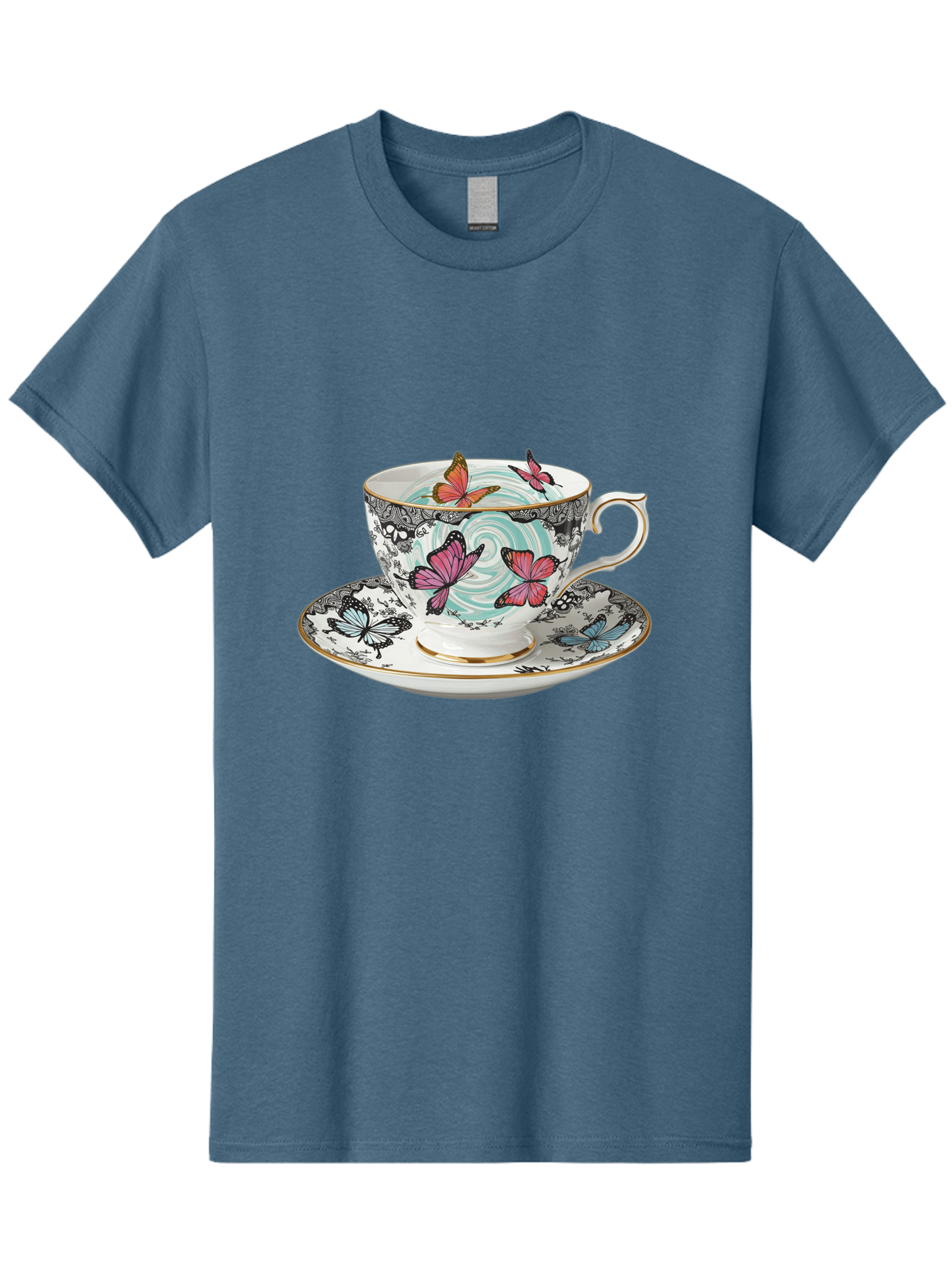Butterfly-Tea-Cup Men'S Graphic Tee, 100% Cotton, Comfortable Casual Summer Wear, Machine Washable, Vintage Camera, Old Camera, Antique Camera, Black Camera, Classic Photography, Photography Equipment, Nostalgic Device, Film Camera, Camera Art Bae942