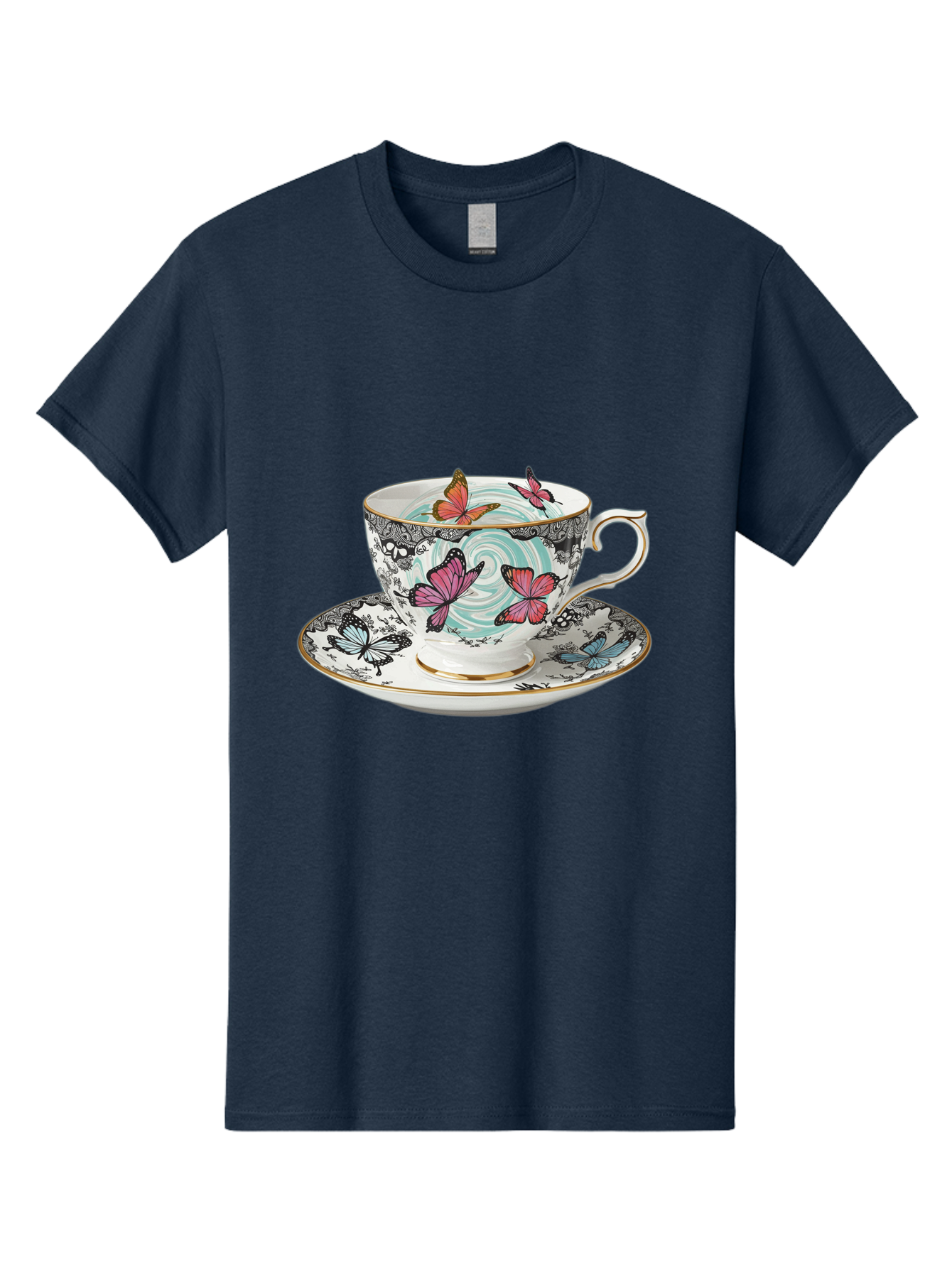 Butterfly-Tea-Cup Men'S Graphic Tee, 100% Cotton, Comfortable Casual Summer Wear, Machine Washable, Vintage Camera, Old Camera, Antique Camera, Black Camera, Classic Photography, Photography Equipment, Nostalgic Device, Film Camera, Camera Art Bae942