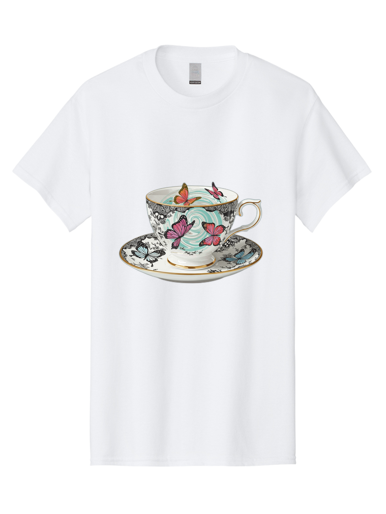 Butterfly-Tea-Cup Men'S Graphic Tee, 100% Cotton, Comfortable Casual Summer Wear, Machine Washable, Vintage Camera, Old Camera, Antique Camera, Black Camera, Classic Photography, Photography Equipment, Nostalgic Device, Film Camera, Camera Art Bae942