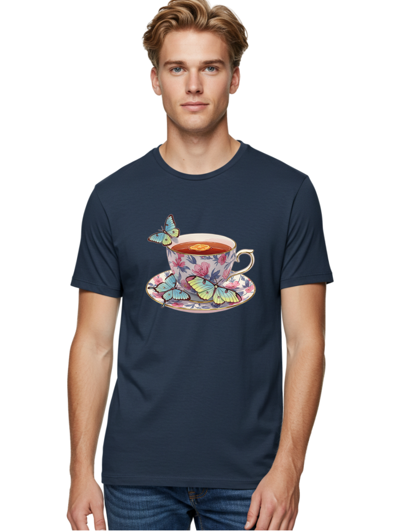 Butterfly-Tea Men'S Graphic Tee, 100% Cotton, Comfortable Casual Summer Wear, Machine Washable, Vintage Camera, Old Camera, Antique Camera, Black Camera, Classic Photography, Photography Equipment, Nostalgic Device, Film Camera, Camera Art Bae943