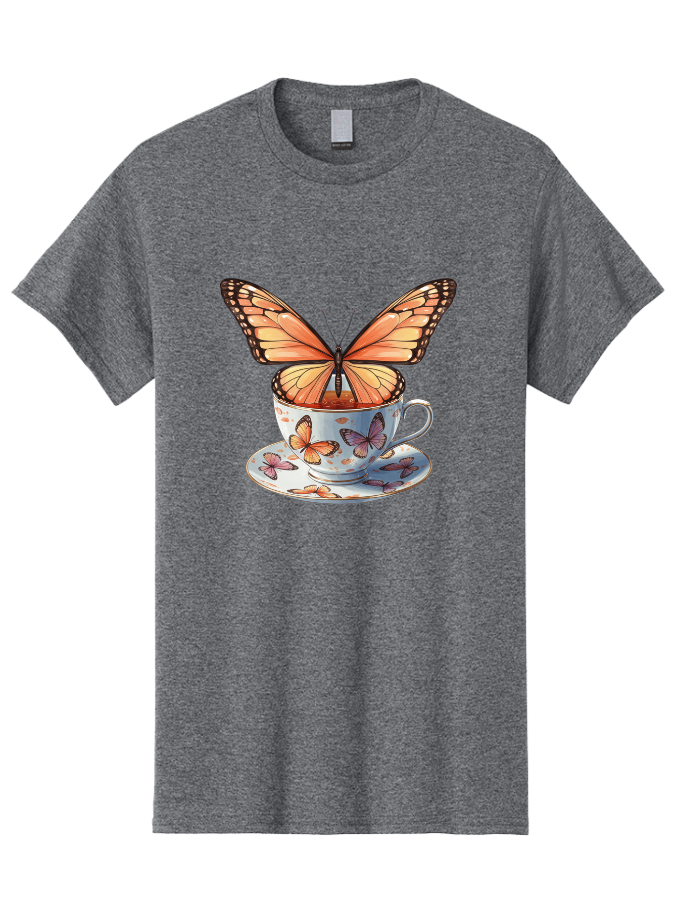 Butterfly-Teacup Men'S Graphic Tee, 100% Cotton, Comfortable Casual Summer Wear, Machine Washable, Vintage Camera, Old Camera, Antique Camera, Black Camera, Classic Photography, Photography Equipment, Nostalgic Device, Film Camera, Camera Art Bae944