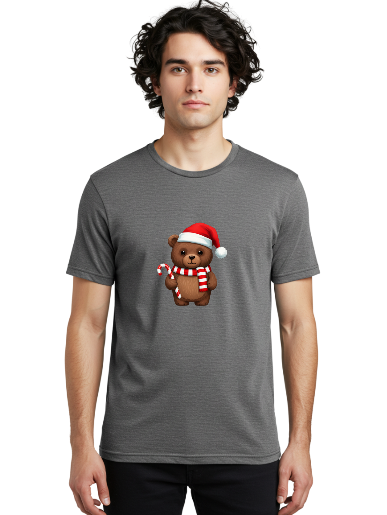 Candy-Cane-Bear Men'S Graphic Tee, 100% Cotton, Comfortable Casual Summer Wear, Machine Washable, Vintage Camera, Old Camera, Antique Camera, Black Camera, Classic Photography, Photography Equipment, Nostalgic Device, Film Camera, Camera Art Bae946
