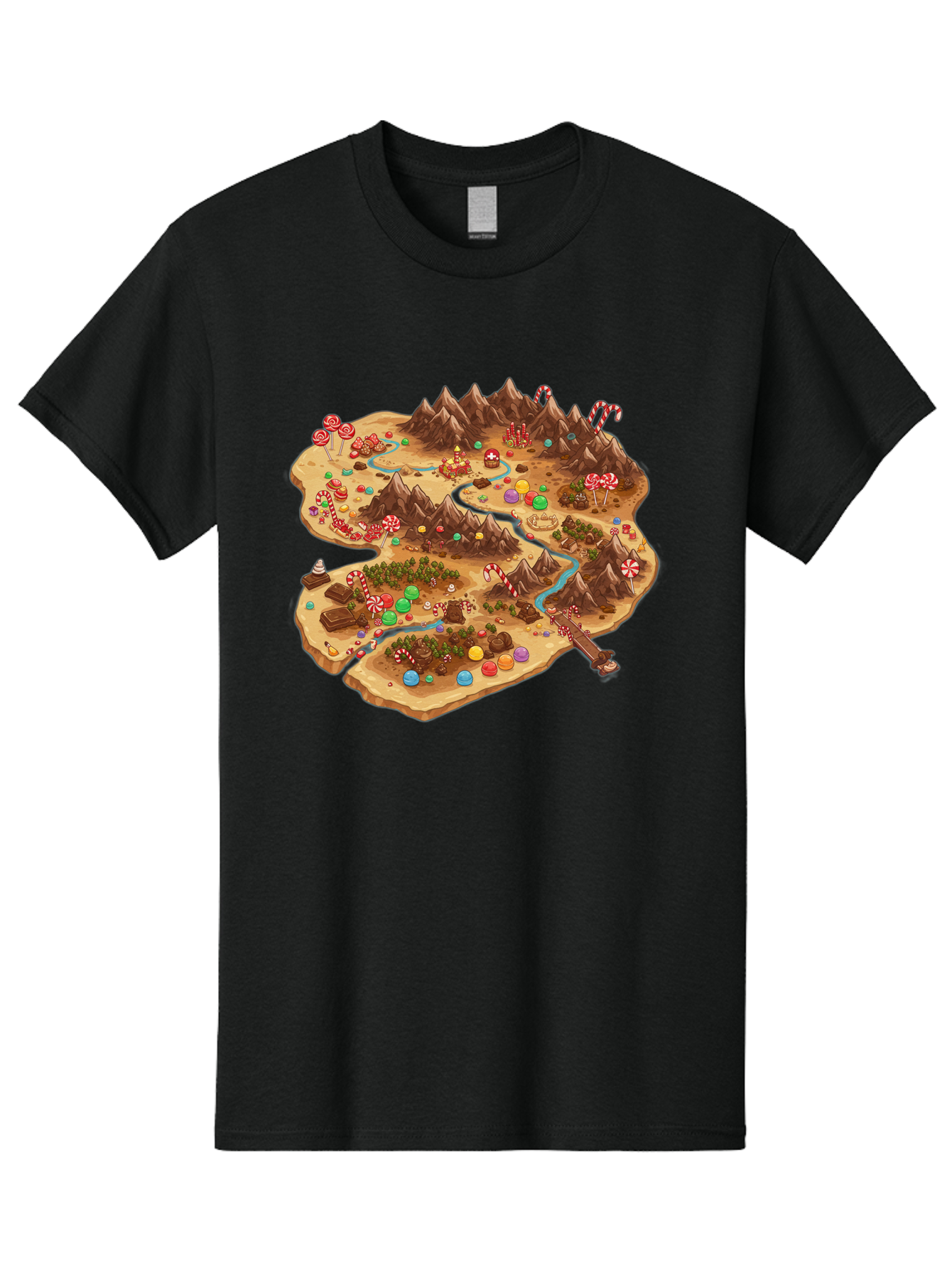 Candyland-Map Men'S Graphic Tee, 100% Cotton, Comfortable Casual Summer Wear, Machine Washable, Vintage Camera, Old Camera, Antique Camera, Black Camera, Classic Photography, Photography Equipment, Nostalgic Device, Film Camera, Camera Art Bae948