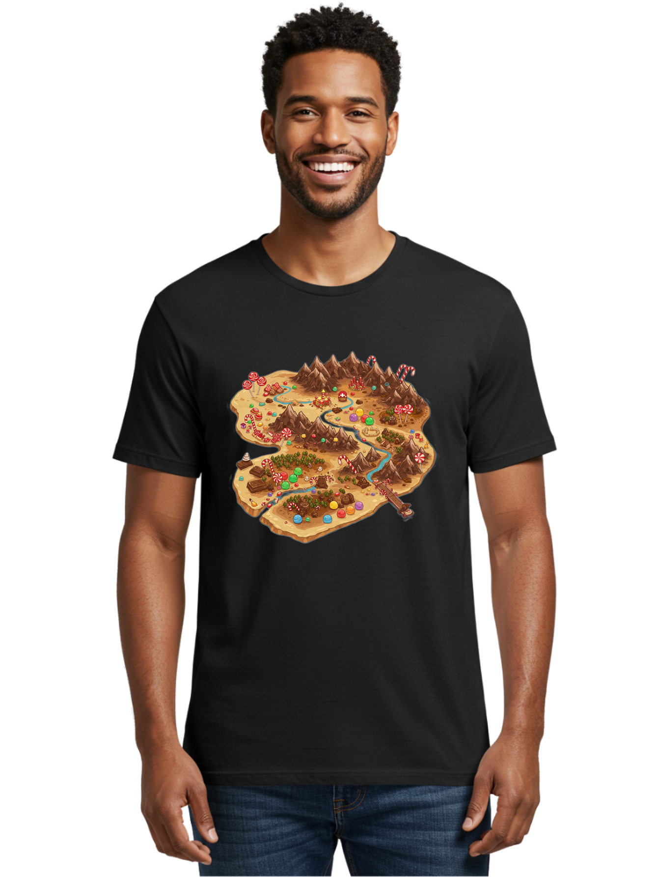 Candyland-Map Men'S Graphic Tee, 100% Cotton, Comfortable Casual Summer Wear, Machine Washable, Vintage Camera, Old Camera, Antique Camera, Black Camera, Classic Photography, Photography Equipment, Nostalgic Device, Film Camera, Camera Art Bae948