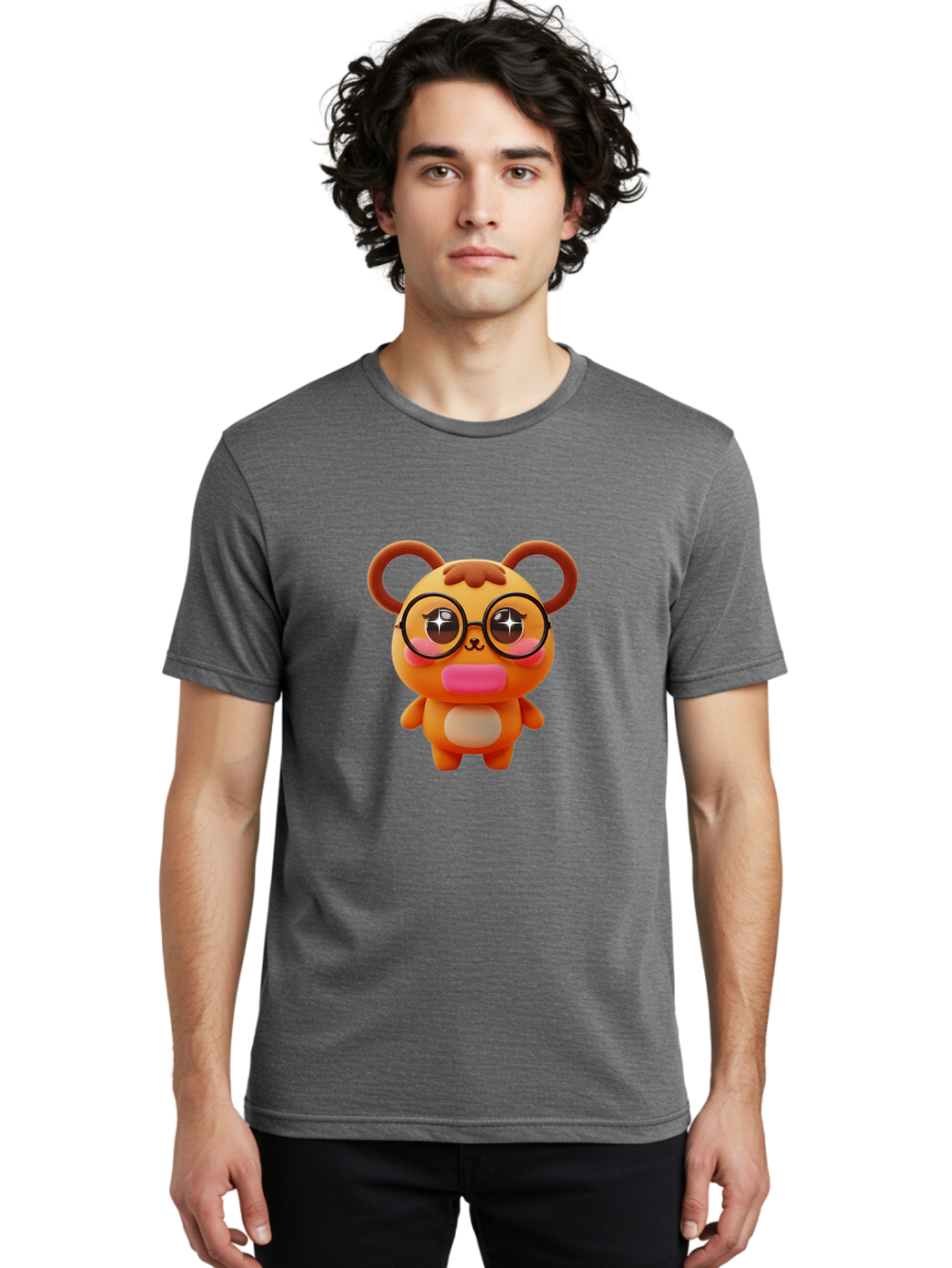 Cartoon-Bear Men'S Graphic Tee, 100% Cotton, Comfortable Casual Summer Wear, Machine Washable, Vintage Camera, Old Camera, Antique Camera, Black Camera, Classic Photography, Photography Equipment, Nostalgic Device, Film Camera, Camera Art Bae949