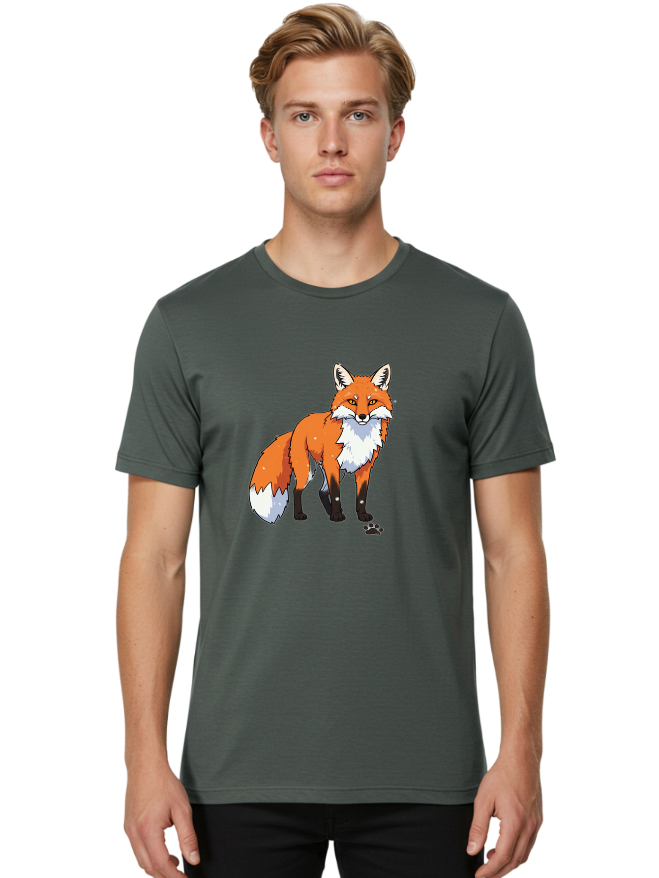 Cartoon-Fox-1 Men'S Graphic Tee, 100% Cotton, Comfortable Casual Summer Wear, Machine Washable, Vintage Camera, Old Camera, Antique Camera, Black Camera, Classic Photography, Photography Equipment, Nostalgic Device, Film Camera, Camera Art Bae950