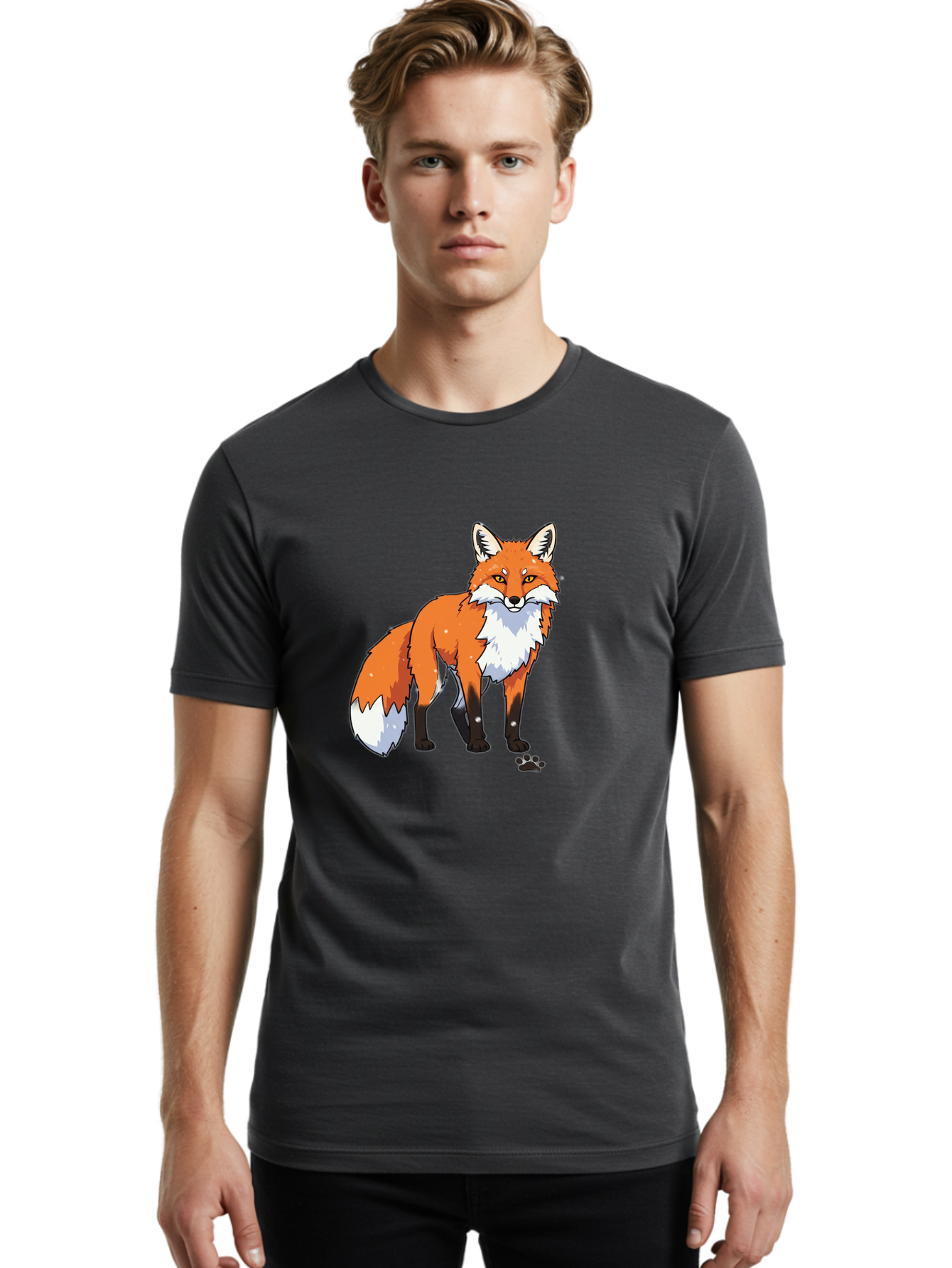 Cartoon-Fox-1 Men'S Graphic Tee, 100% Cotton, Comfortable Casual Summer Wear, Machine Washable, Vintage Camera, Old Camera, Antique Camera, Black Camera, Classic Photography, Photography Equipment, Nostalgic Device, Film Camera, Camera Art Bae950