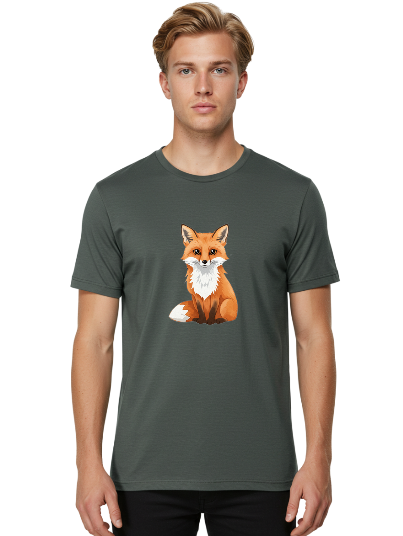 Cartoon-Fox-3 Men'S Graphic Tee, 100% Cotton, Comfortable Casual Summer Wear, Machine Washable, Vintage Camera, Old Camera, Antique Camera, Black Camera, Classic Photography, Photography Equipment, Nostalgic Device, Film Camera, Camera Art Bae952