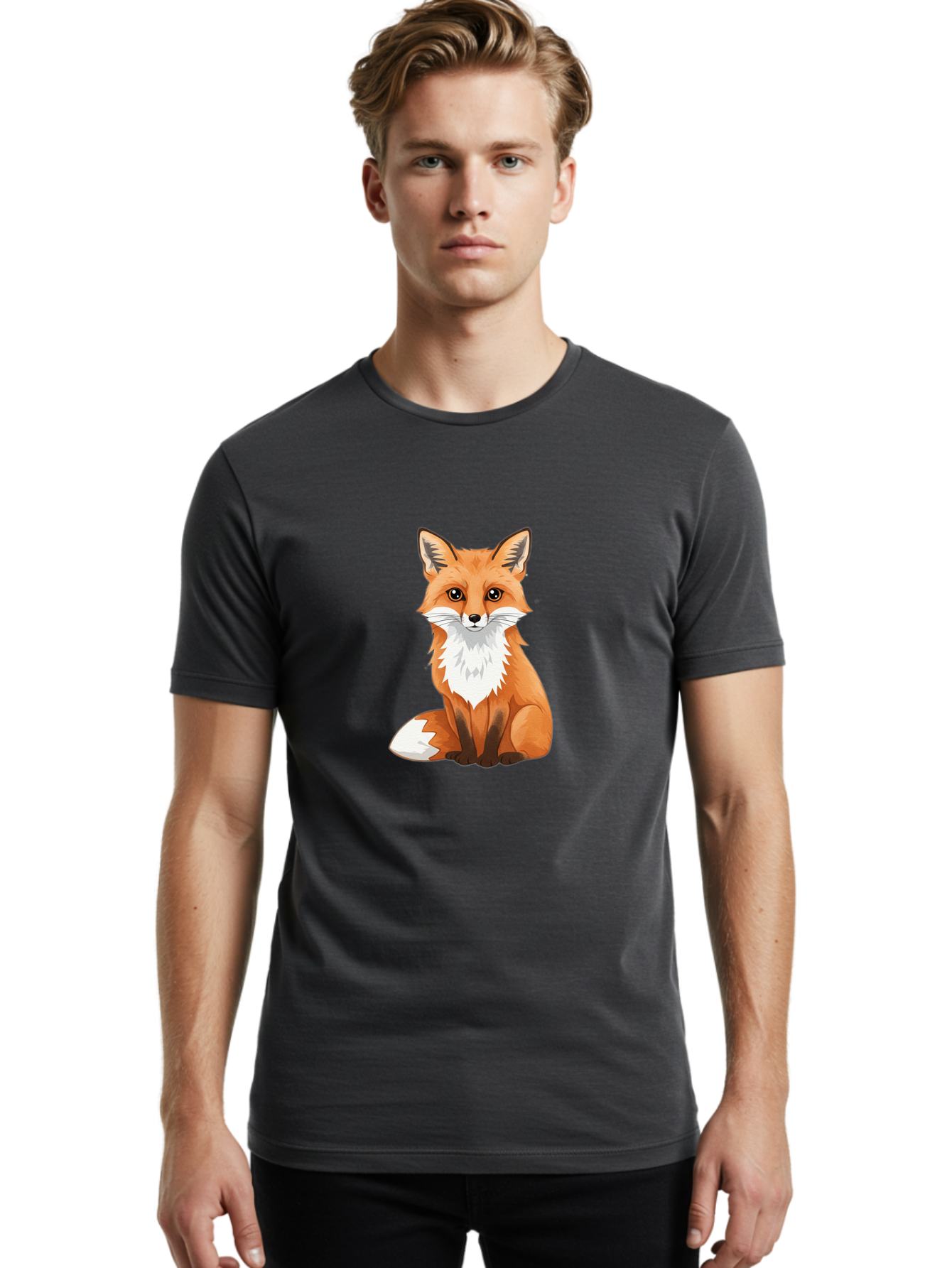 Cartoon-Fox-3 Men'S Graphic Tee, 100% Cotton, Comfortable Casual Summer Wear, Machine Washable, Vintage Camera, Old Camera, Antique Camera, Black Camera, Classic Photography, Photography Equipment, Nostalgic Device, Film Camera, Camera Art Bae952