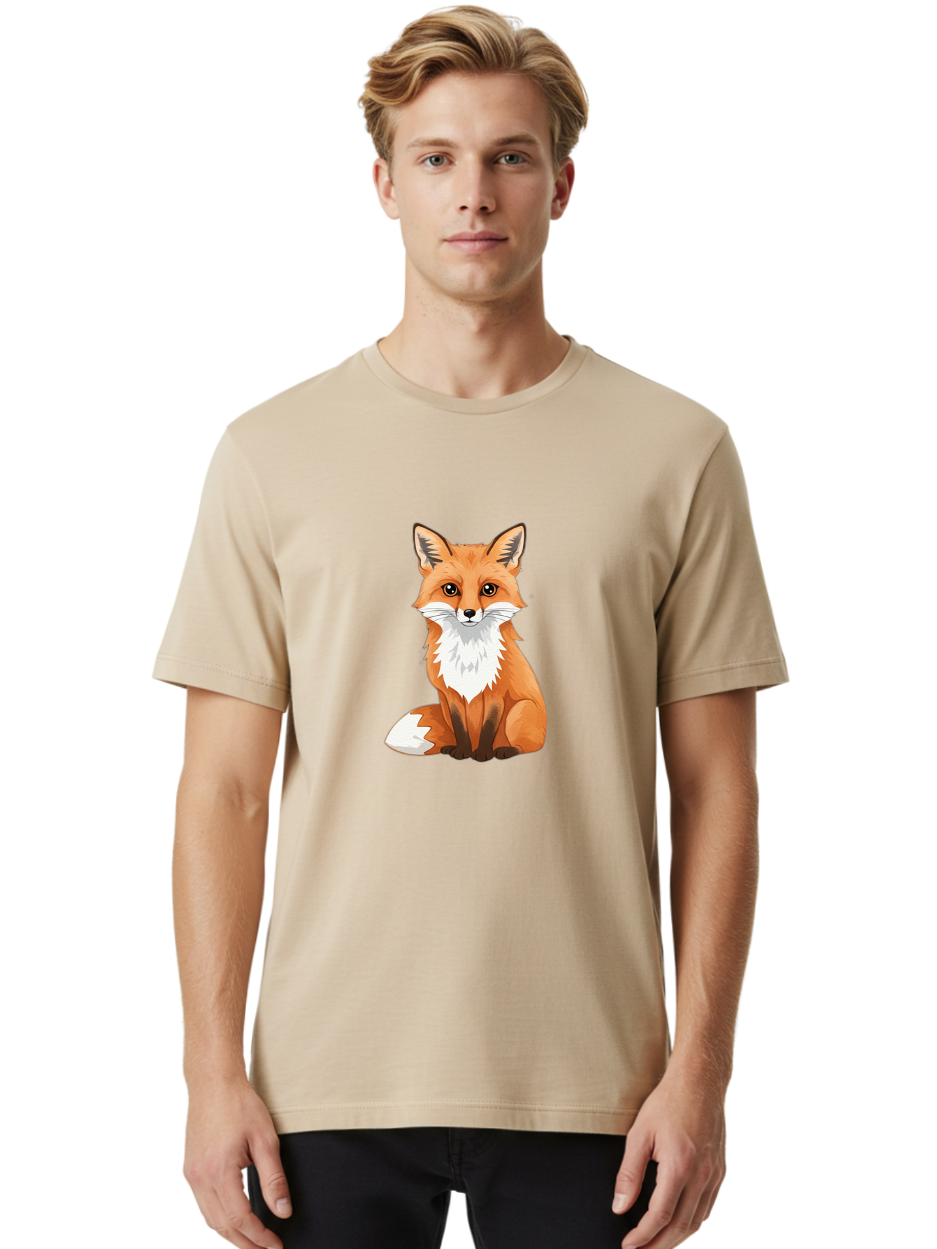 Cartoon-Fox-3 Men'S Graphic Tee, 100% Cotton, Comfortable Casual Summer Wear, Machine Washable, Vintage Camera, Old Camera, Antique Camera, Black Camera, Classic Photography, Photography Equipment, Nostalgic Device, Film Camera, Camera Art Bae952